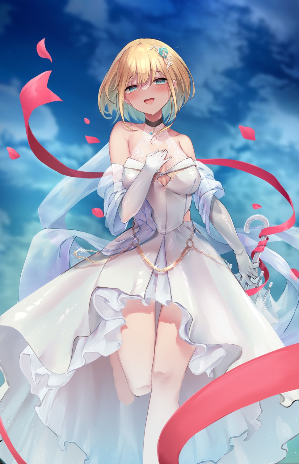 dress, no_bra, osisio, see_through, wedding_dress