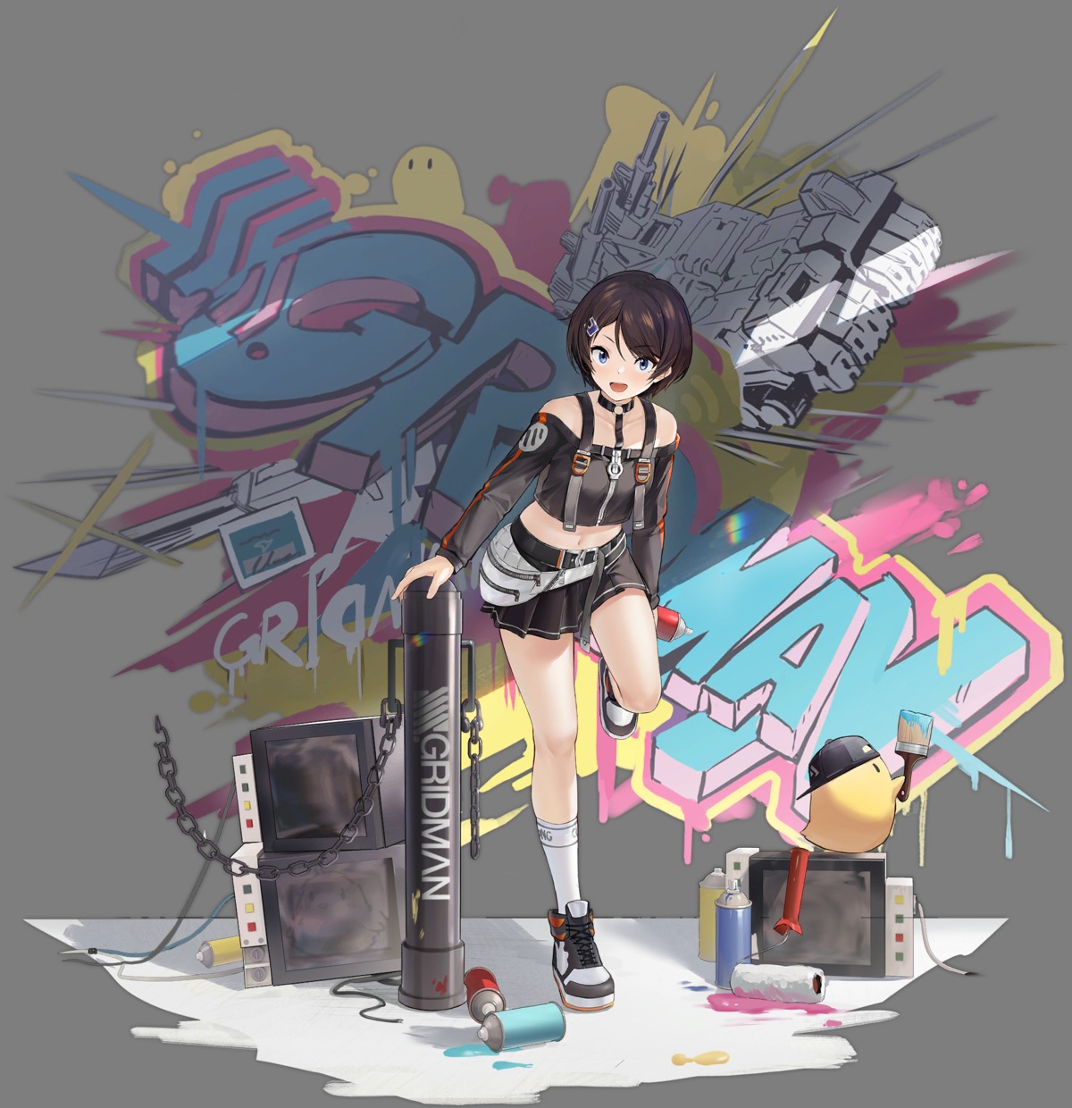 azur_lane, gridman_universe, manjuu_(azur_lane), namiko, skirt_lift, ssss.gridman, tagme, transparent_png