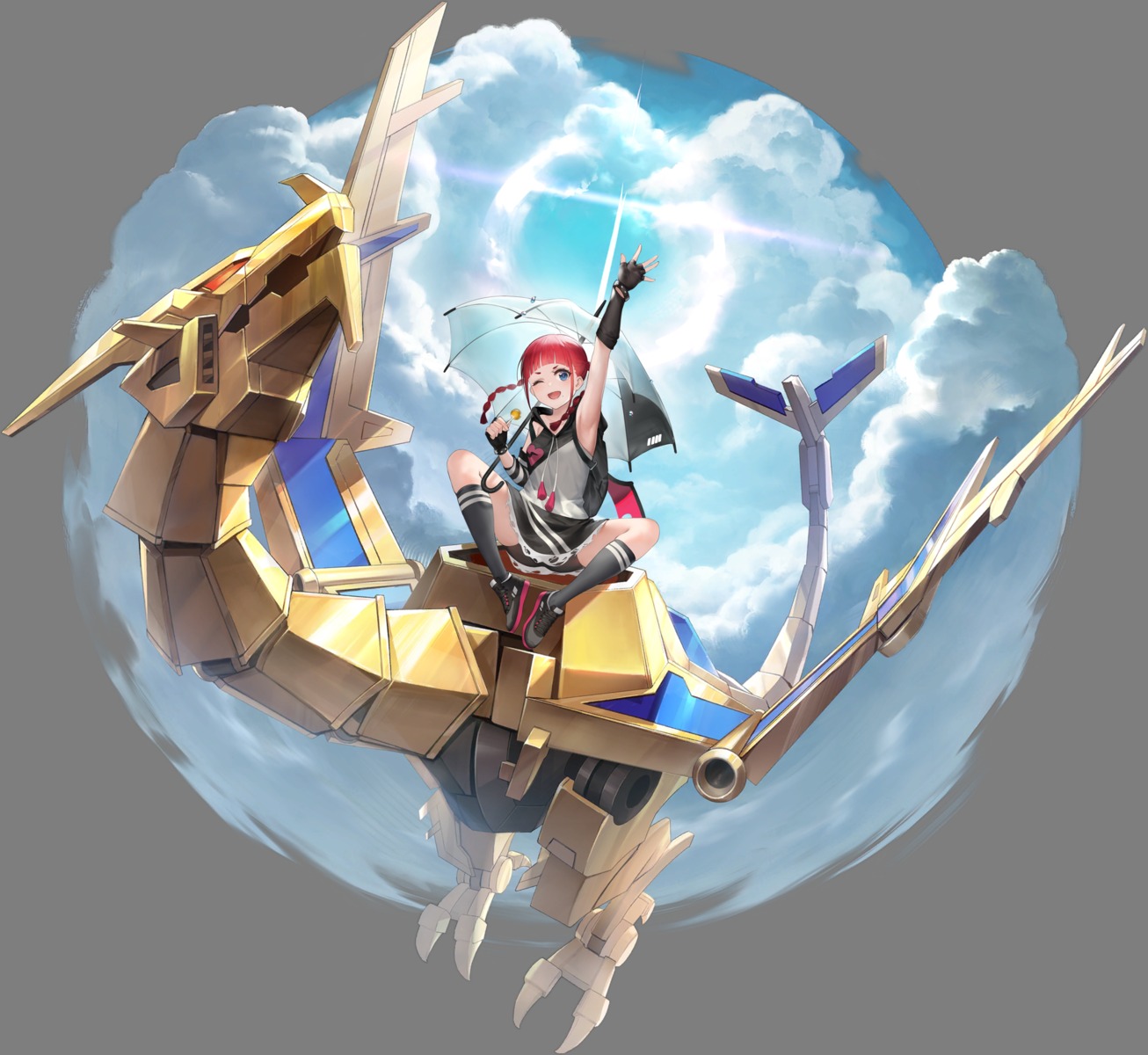 asukagawa_chise, azur_lane, gridman_universe, mecha, skirt_lift, ssss.dynazenon, tagme, transparent_png