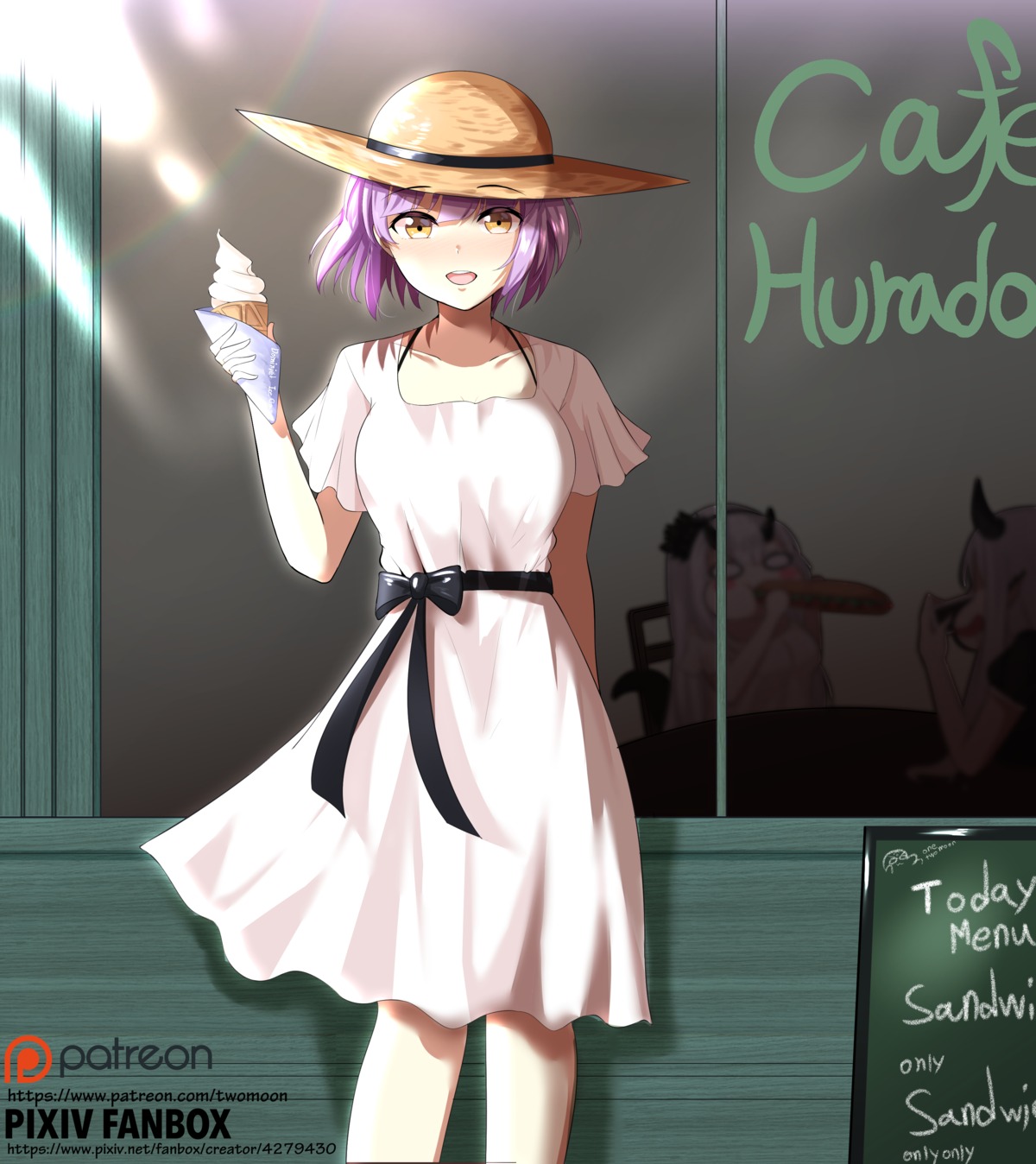 dress, epic7, horns, mercedes_(epic7), summer_dress, twomoon