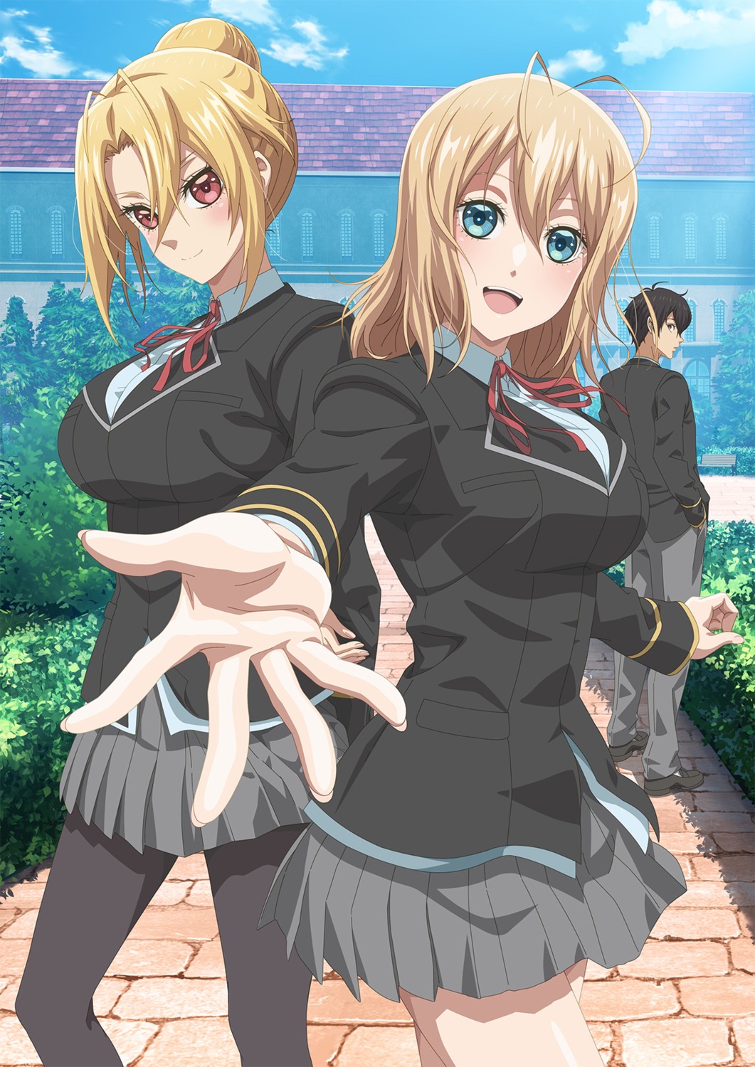 angelica_rapha_redgrave, leon_fou_bartfort, olivia_(mobseka), otome_gee_sekai_wa_mob_ni_kibishii_sekai_desu, pantyhose, seifuku, tagme