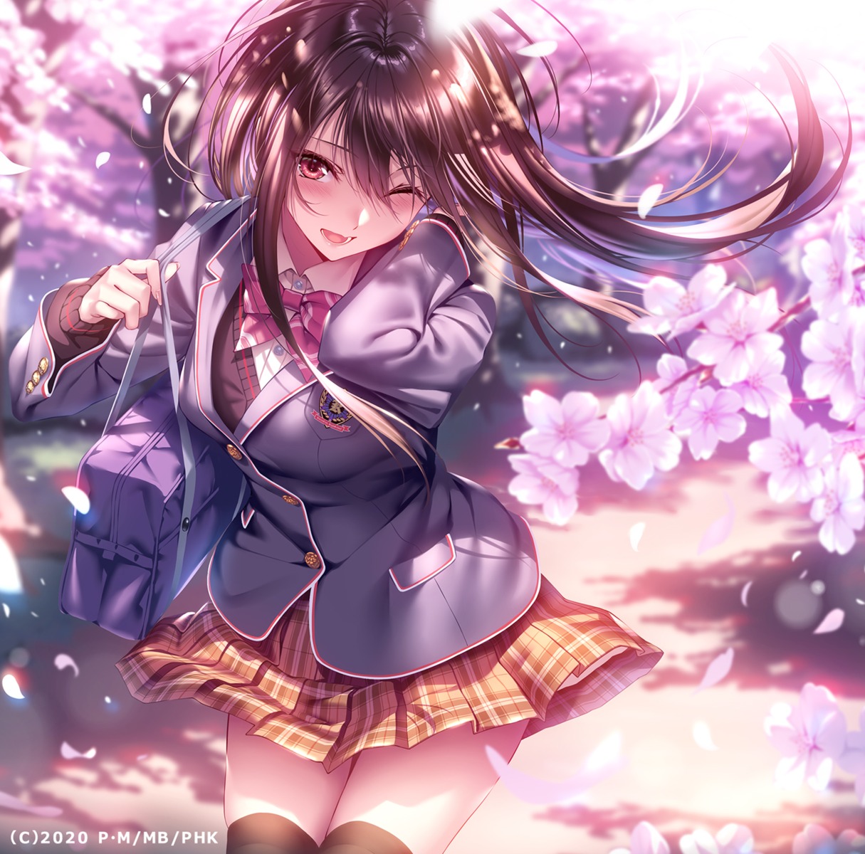 hanikami_kanojo, minazumi_kasane, piromizu, seifuku, skirt_lift, sweater, thighhighs
