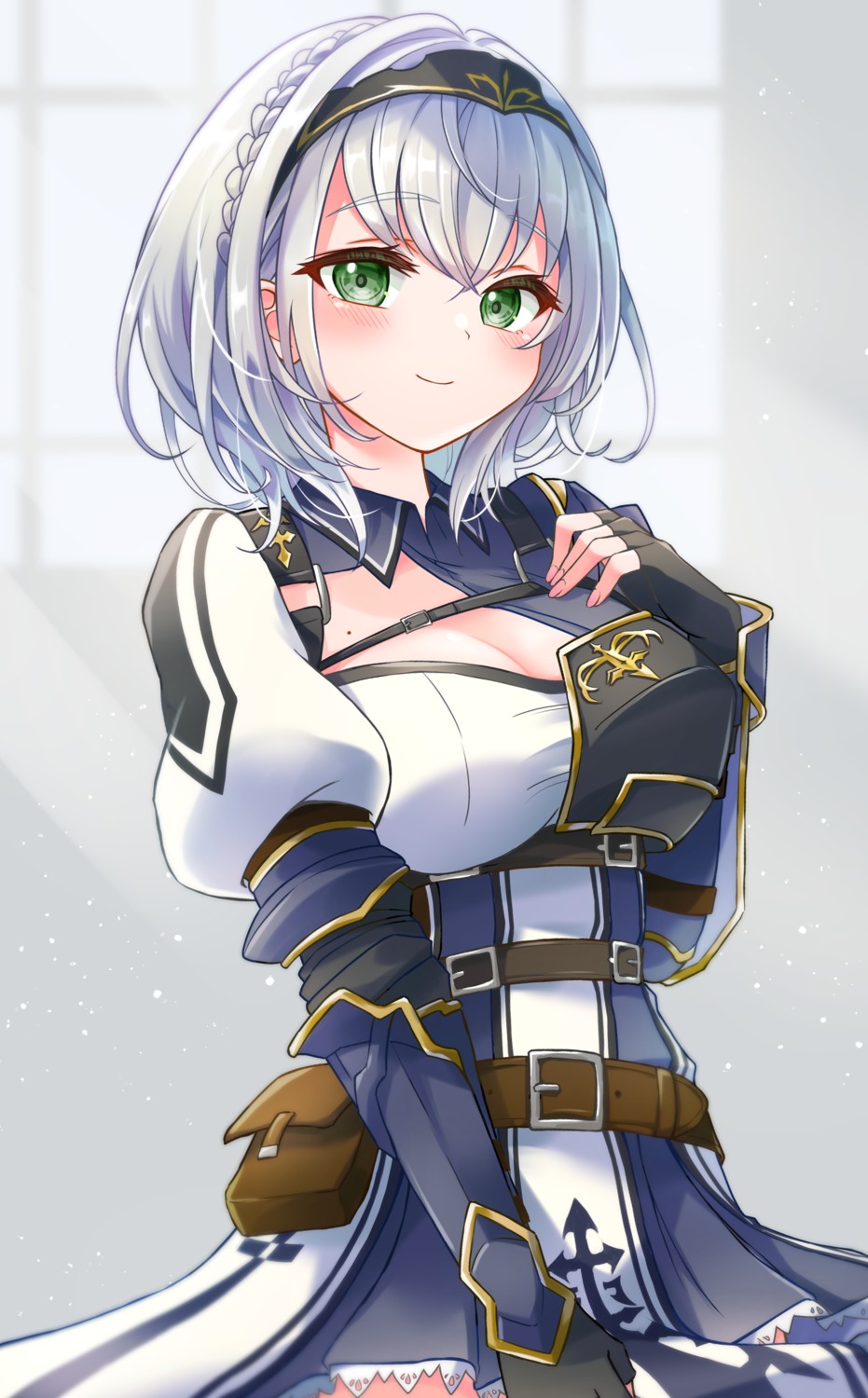 armor, cleavage, hololive, null_illust, shirogane_noel