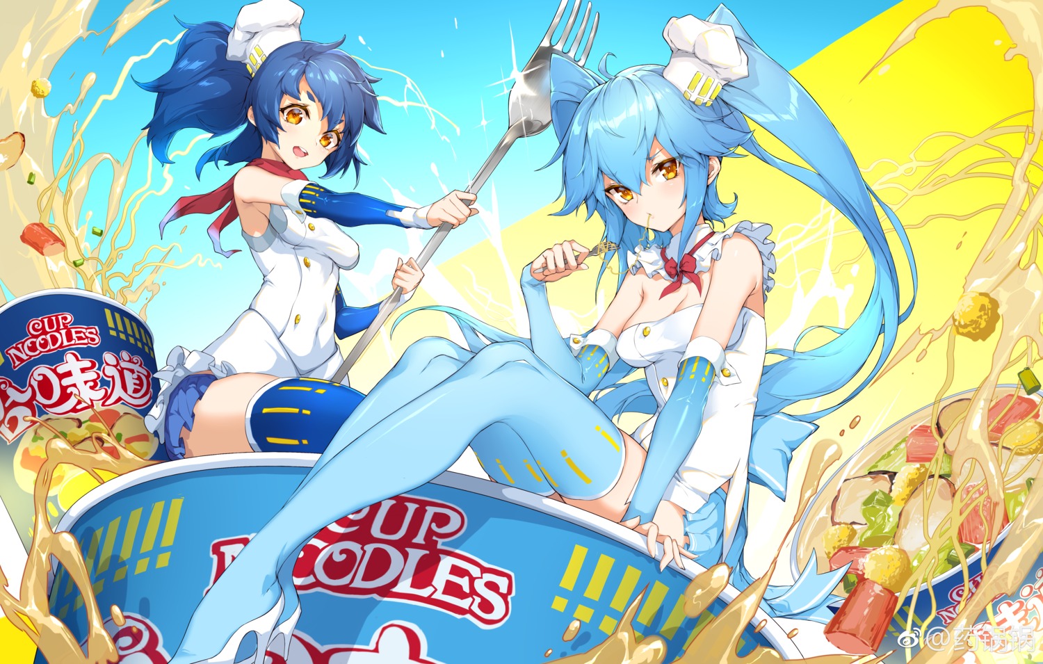 heels, nissin, no_bra, shanyao_jiang_tororo, thighhighs