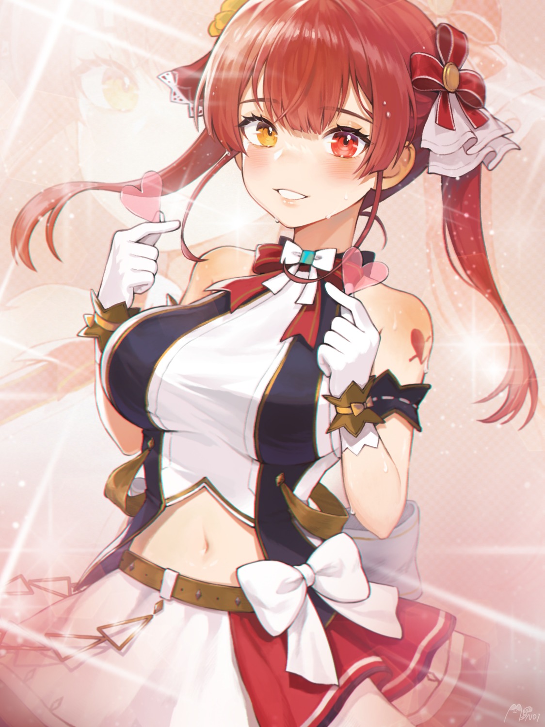 heterochromia, hololive, houshou_marine, noixen, tattoo