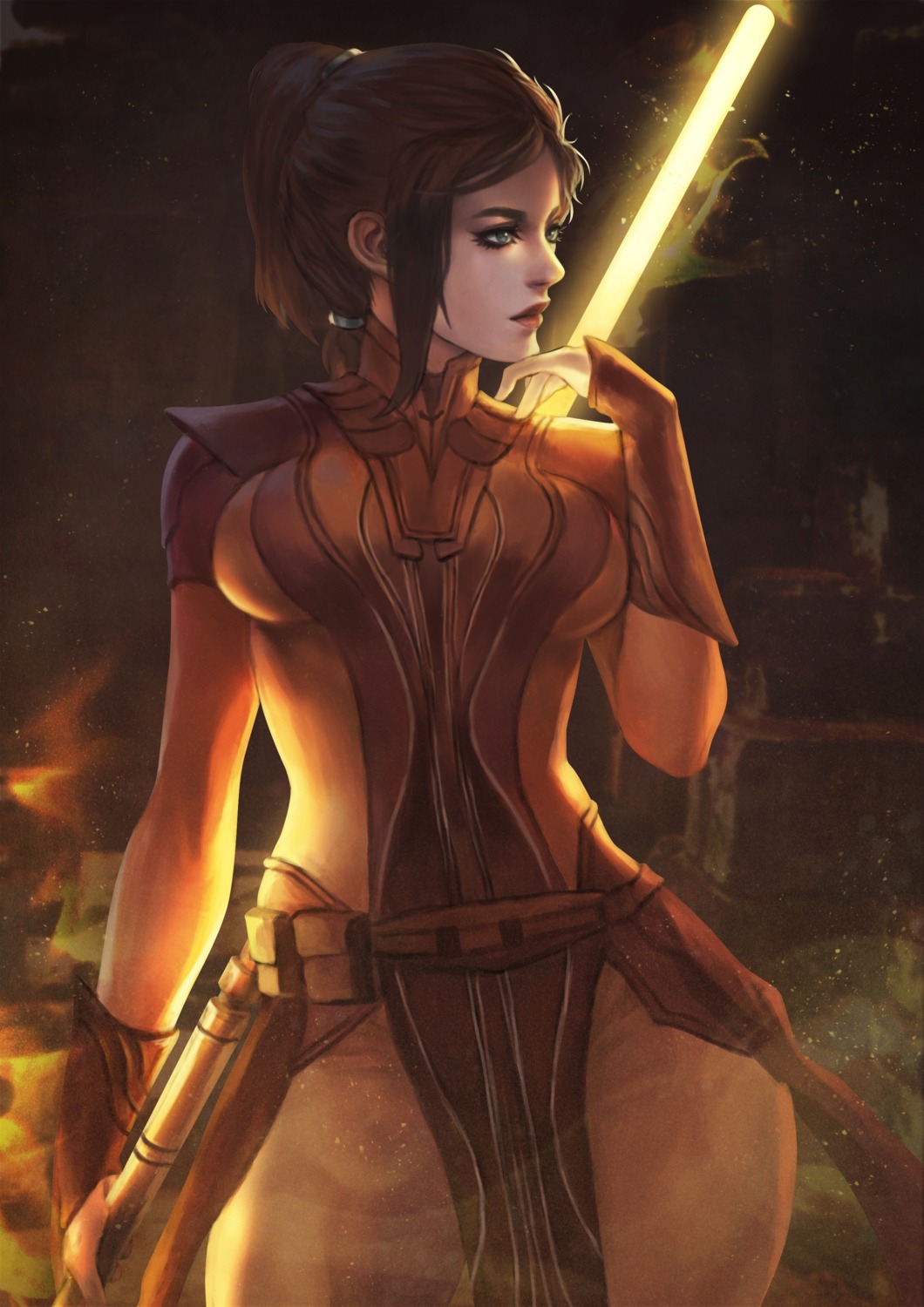 bastila_shan, bodysuit, monori_rogue, star_wars, weapon