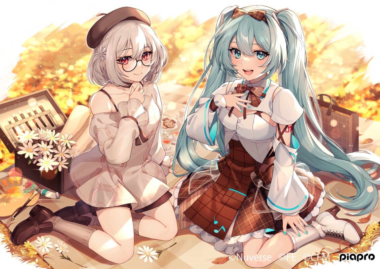 crossover, dress, figure_story, hatsune_miku, heels, megane, peta_(snc7), tattoo