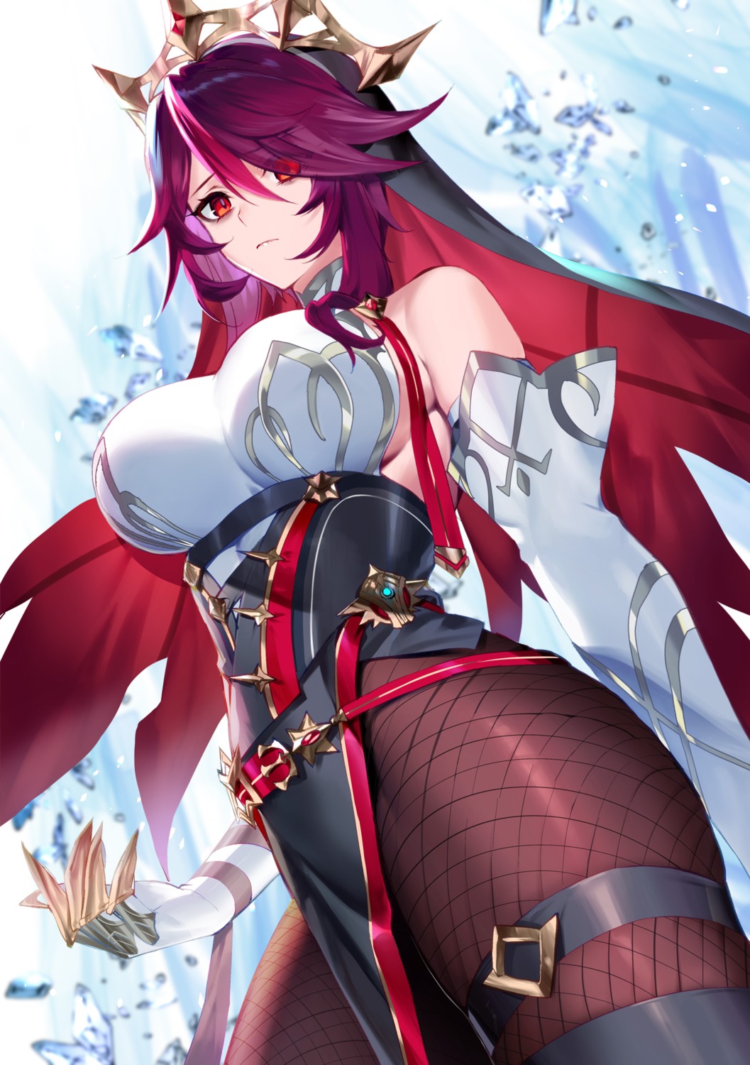 fishnets, garter, genshin_impact, murakami_yuichi, pantyhose, rosaria