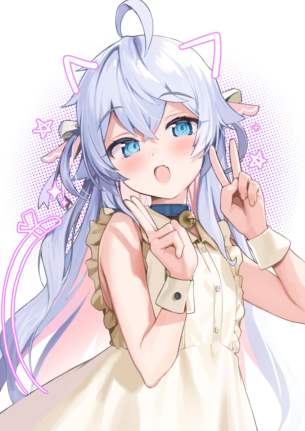 animal_ears, dress, indie_virtual_youtuber, kagura_nana, kanzarin, nekomimi