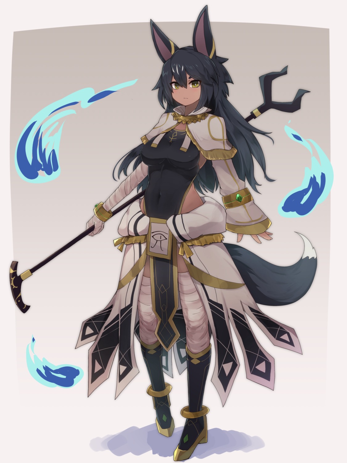 animal_ears, bandages, heels, tail, thighhighs, yonaga