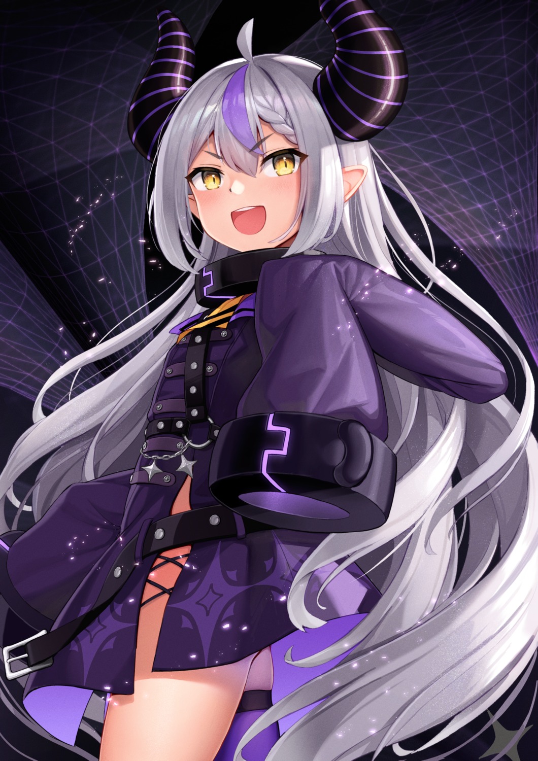 hololive, horns, kep_(ahokep), la+_darknesss, pointy_ears, thighhighs