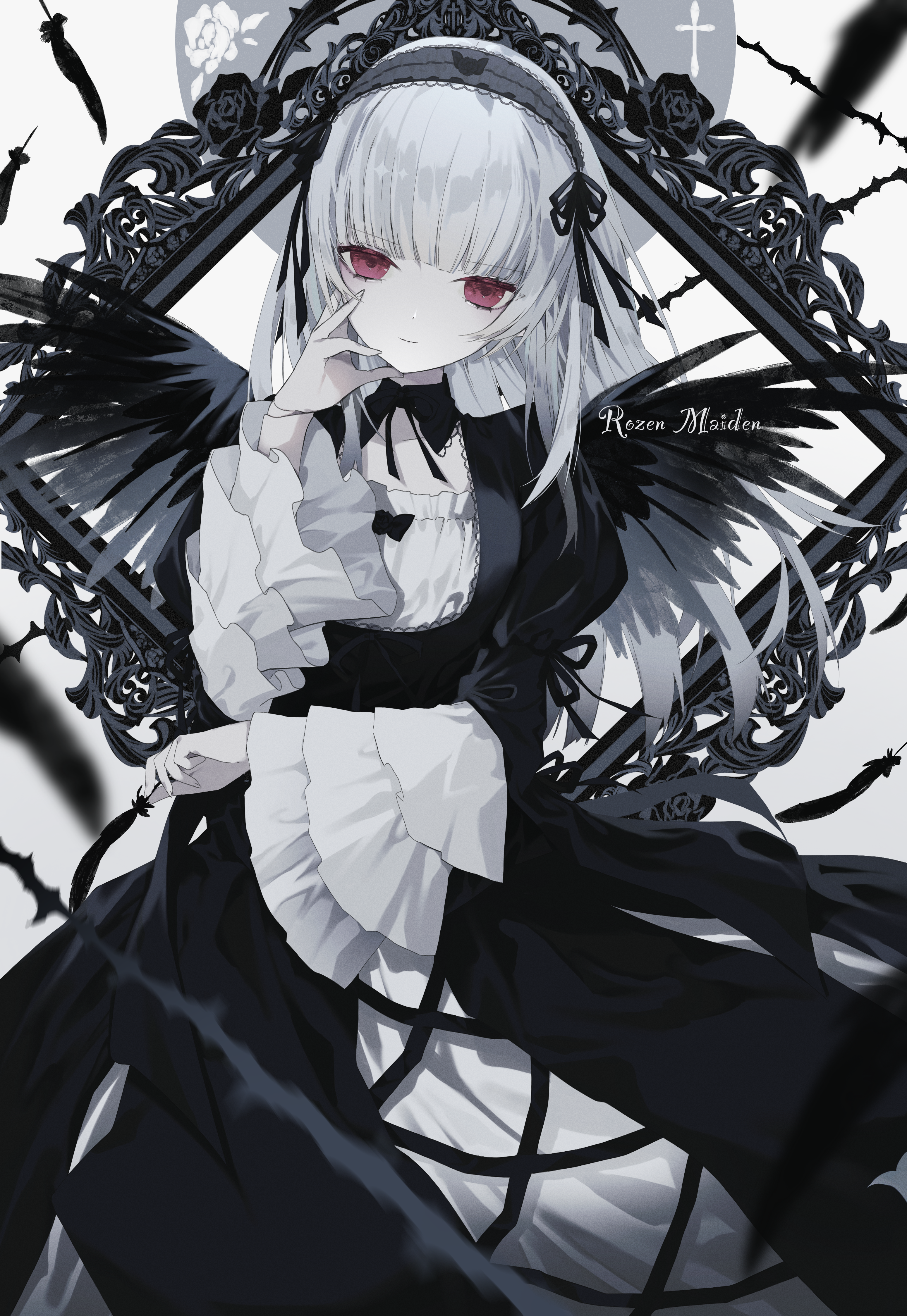 dress, gothic_lolita, kotarou, lolita_fashion, rozen_maiden, suigintou, wings