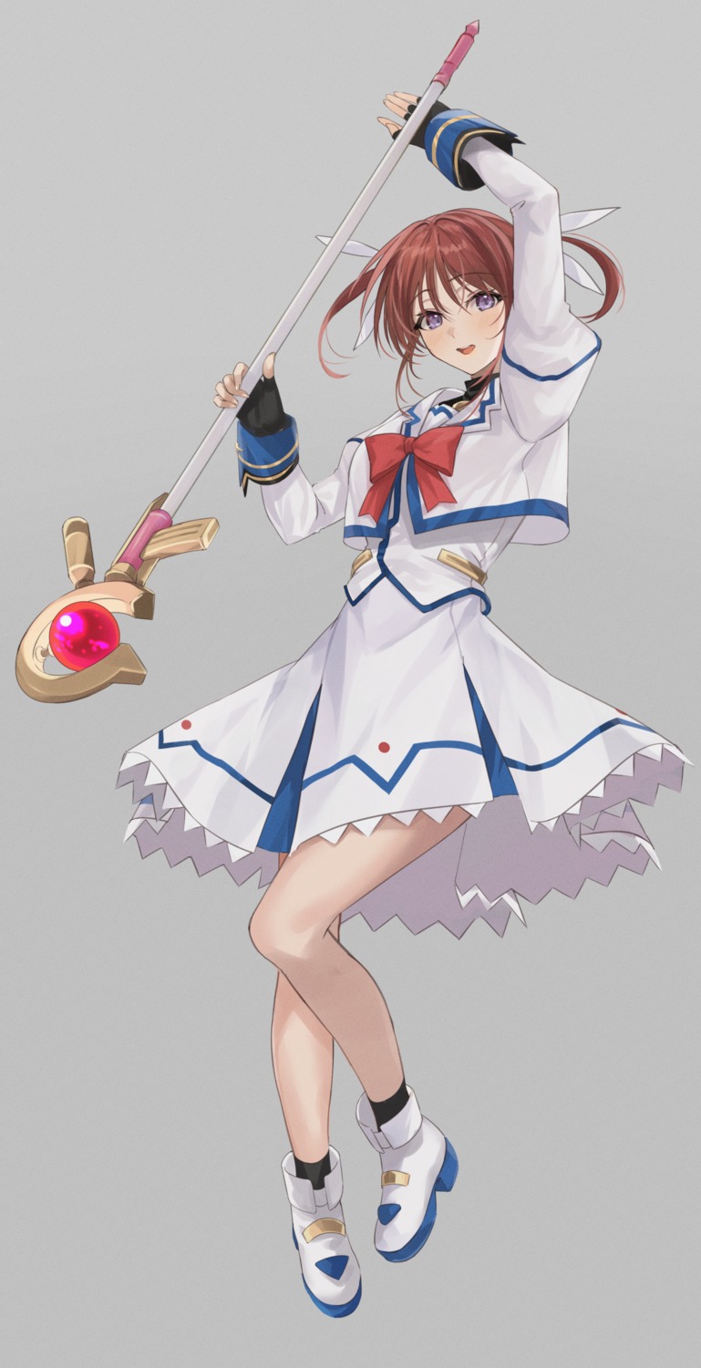 mahou_shoujo_lyrical_nanoha, mexif, seifuku, takamachi_nanoha, weapon