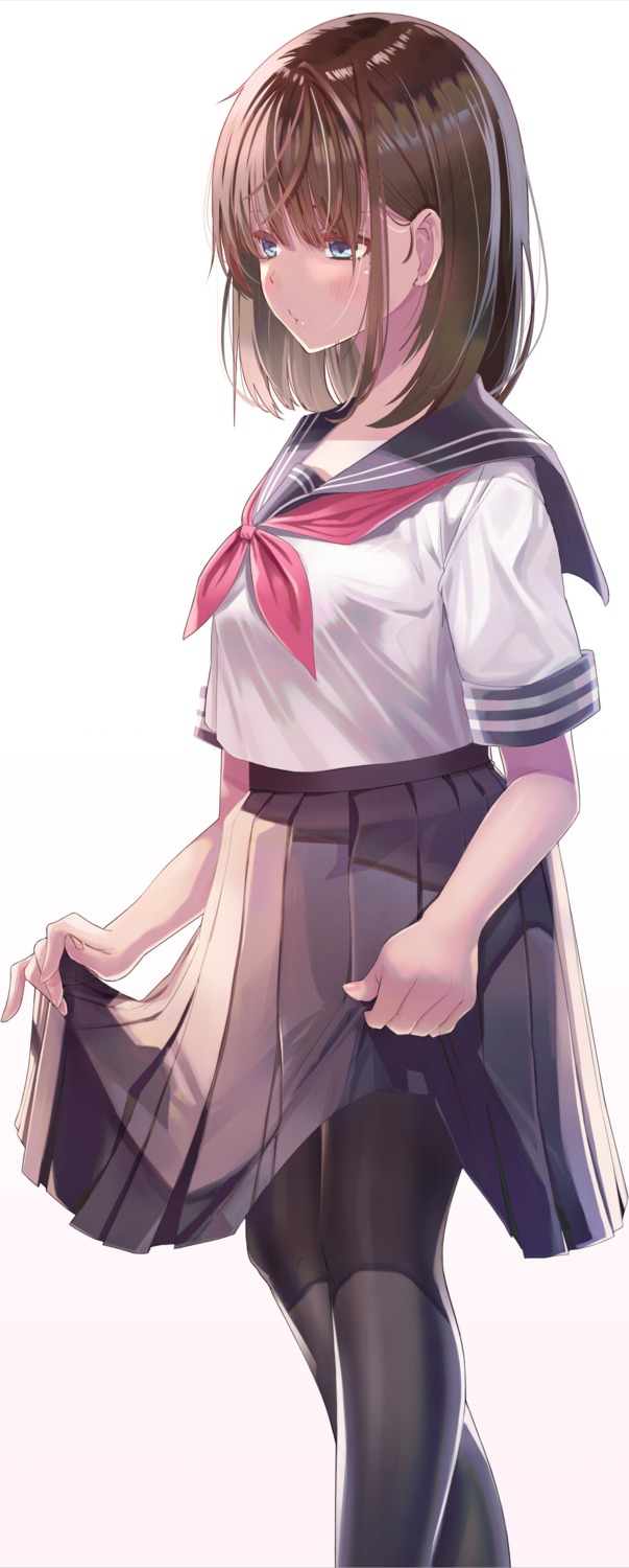 pantyhose, rikka_ruru, seifuku, skirt_lift