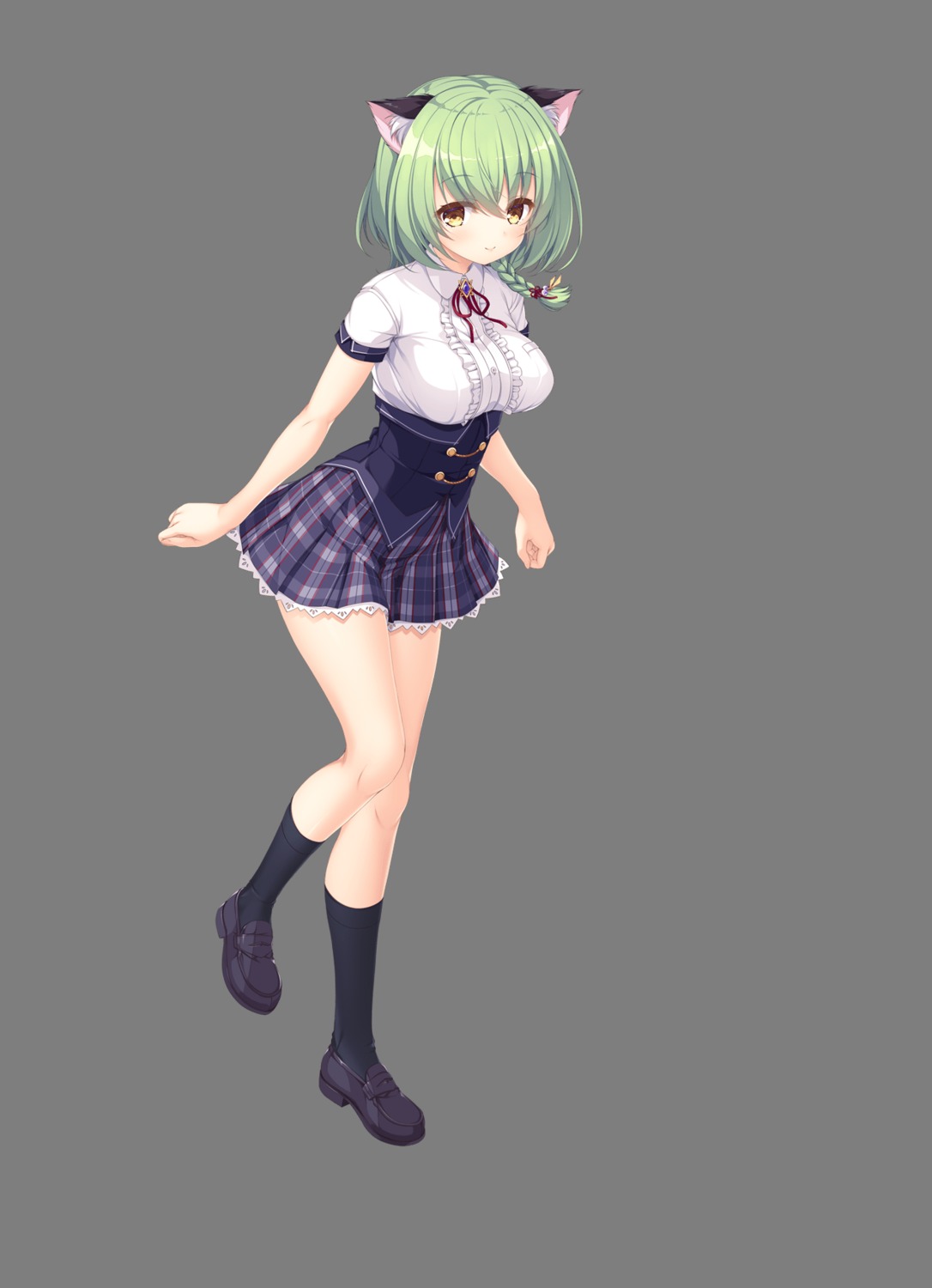 animal_ears, mikagami_mamizu, nekomimi, rina_(unless_terminalia), seifuku, transparent_png, unless_terminalia, whirlpool