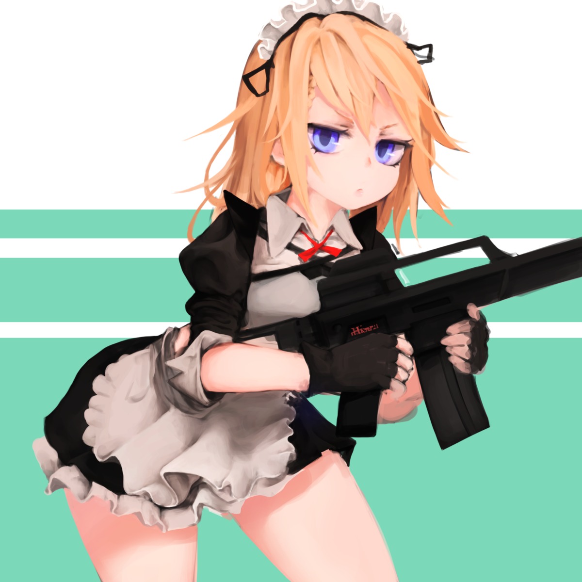 bbolalus, g36_(girls_frontline), girls_frontline, gun, maid