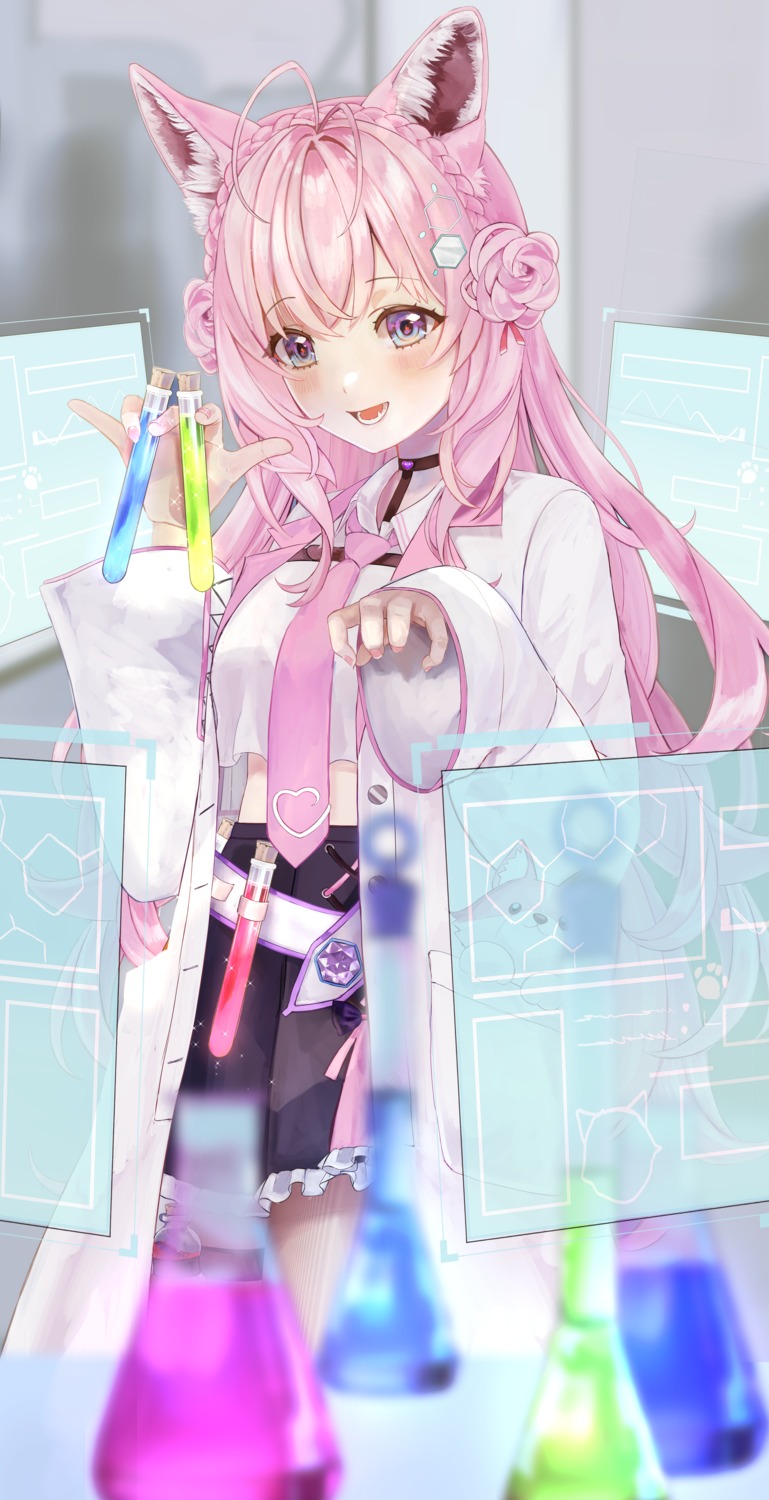animal_ears, hakui_koyori, hololive, proton06, seifuku