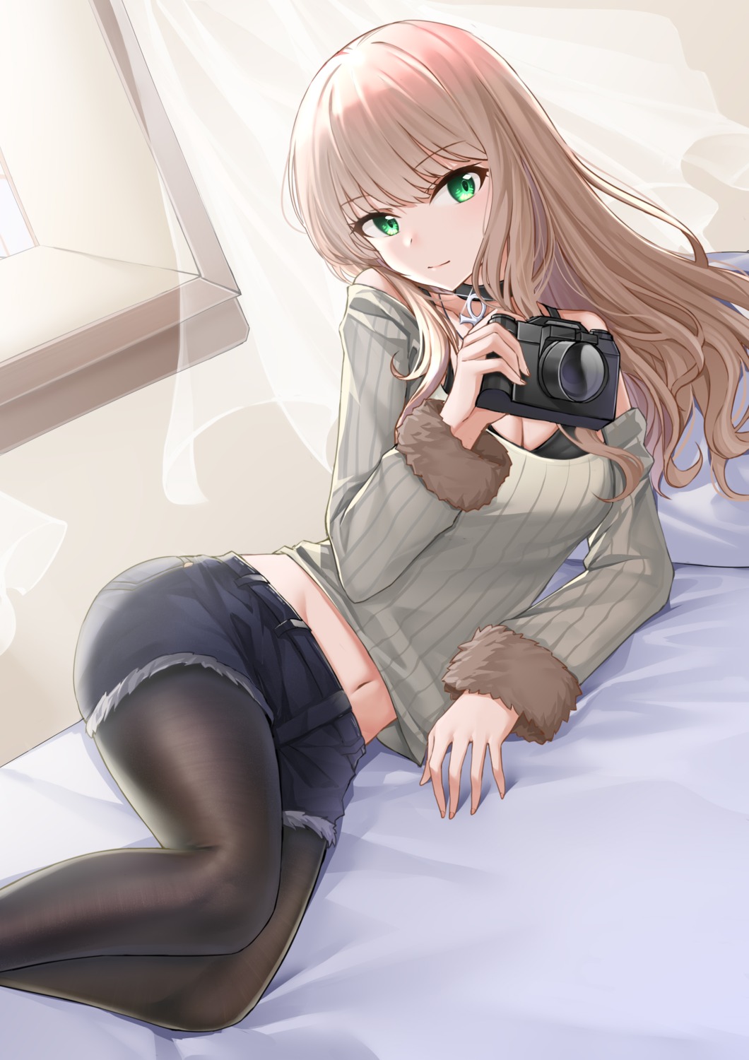 cleavage, pantyhose, sorayo_noriyuki, sweater