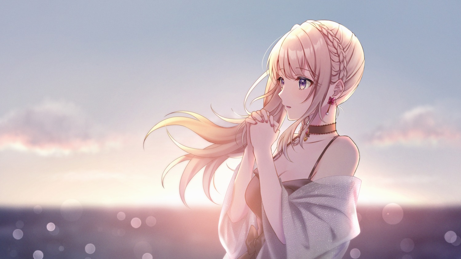 cleavage, sakunagita, see_through, wallpaper