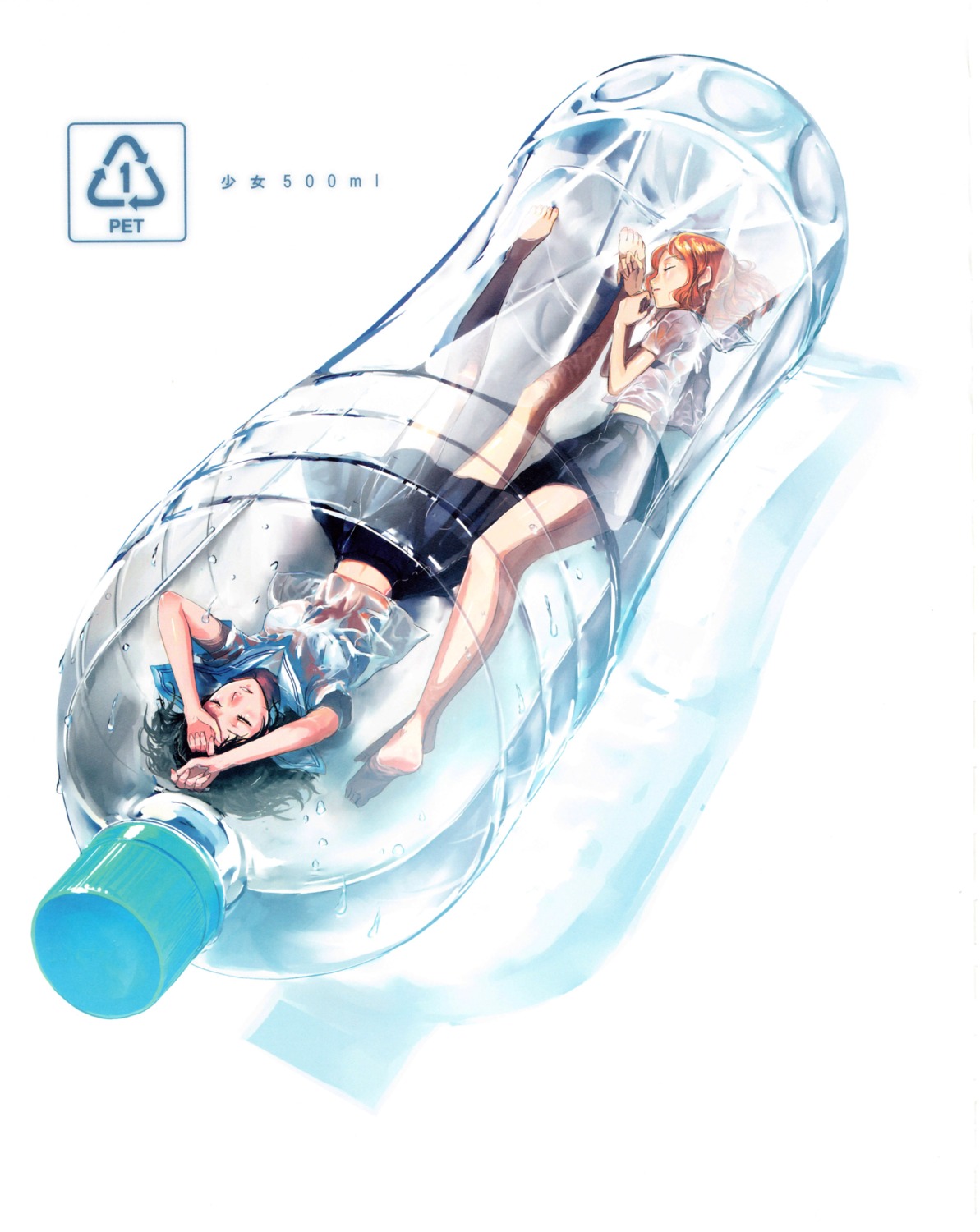 see_through, seifuku, urimo, wet_clothes
