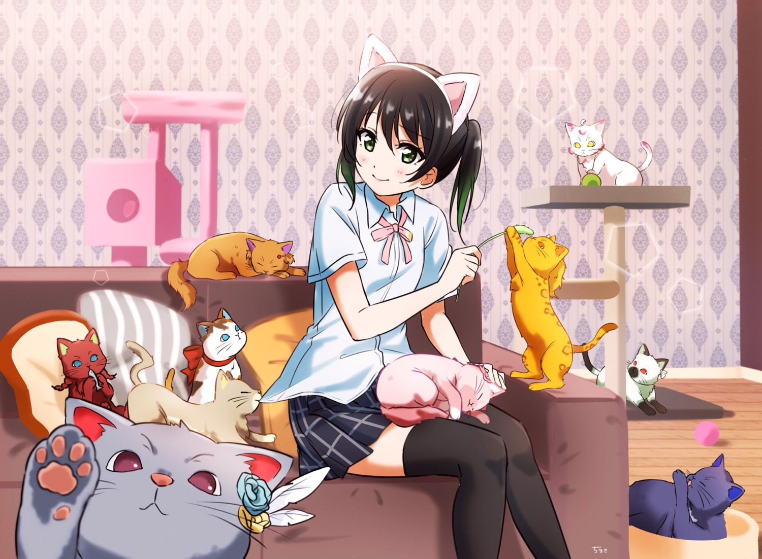 animal_ears, chimaki_(fuyuu310), love_live!_(series), love_live!_nijigasaki_gakuen_school_idol_doukoukai, neko, nekomimi, seifuku, takasaki_yuu