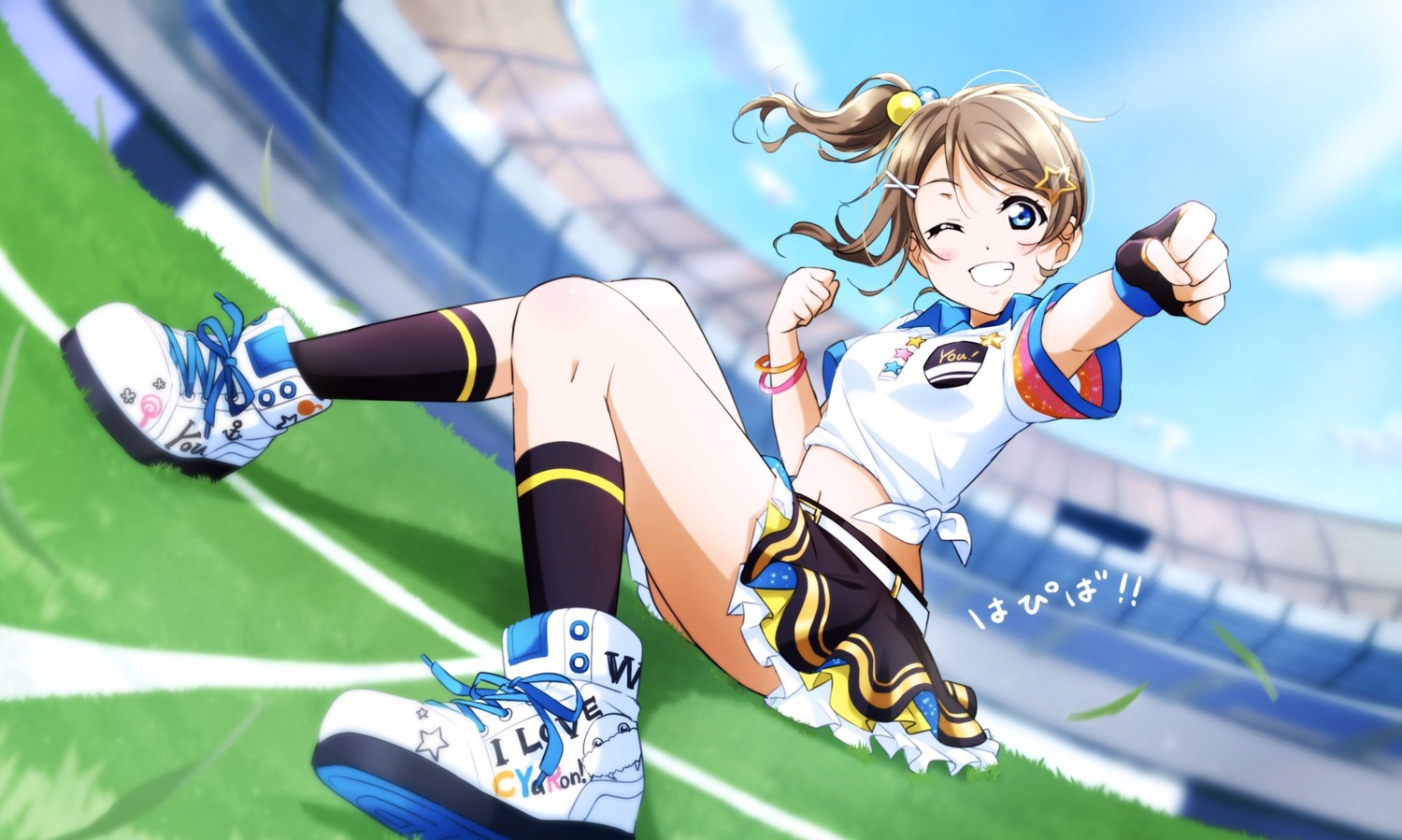 chimaki_(fuyuu310), love_live!_(series), love_live!_sunshine!!, skirt_lift, uniform, watanabe_you