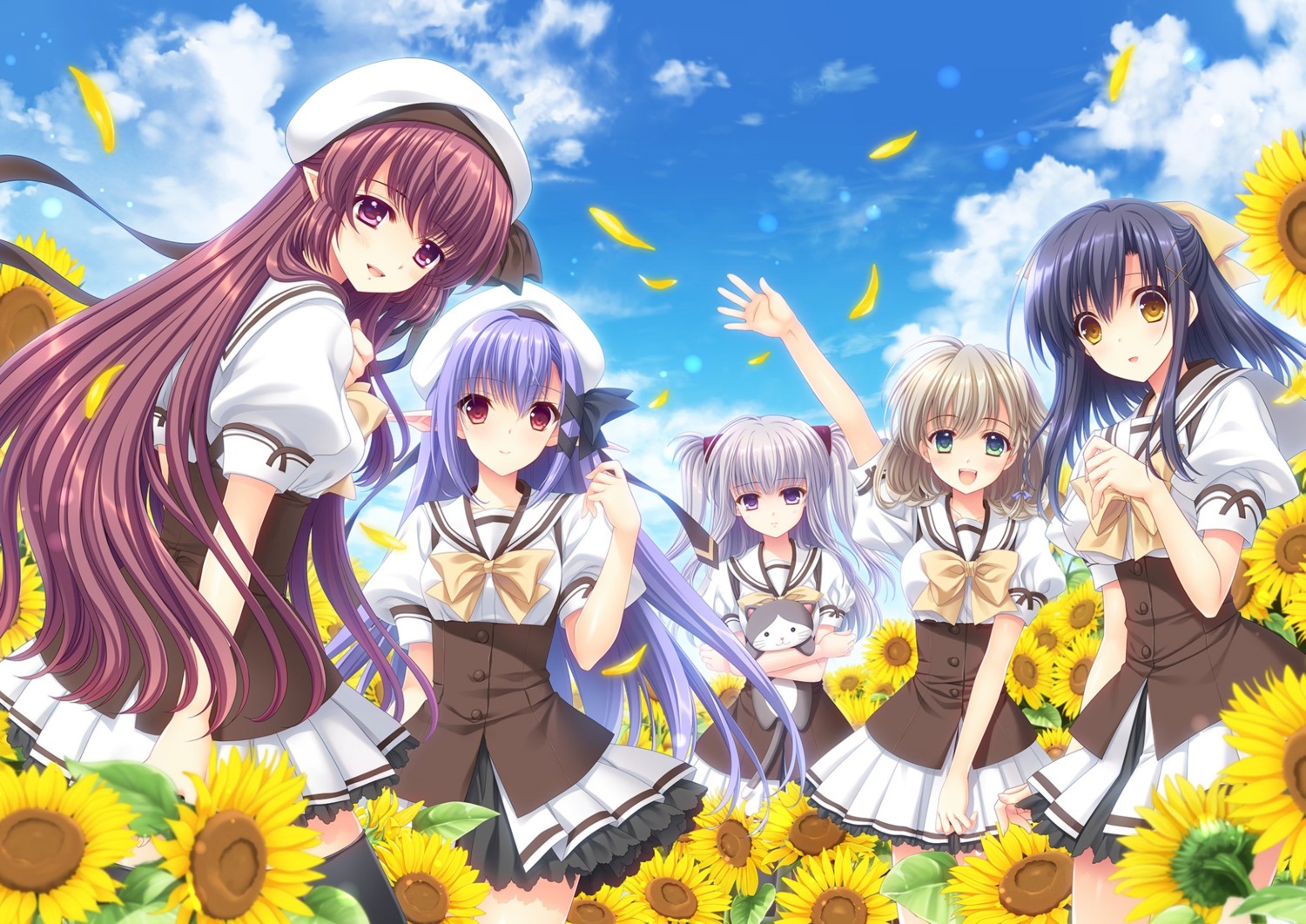 anjou_kohaku, kinoshita_kirara, limes, lithia, navel, neko, nelia, nishimata_aoi