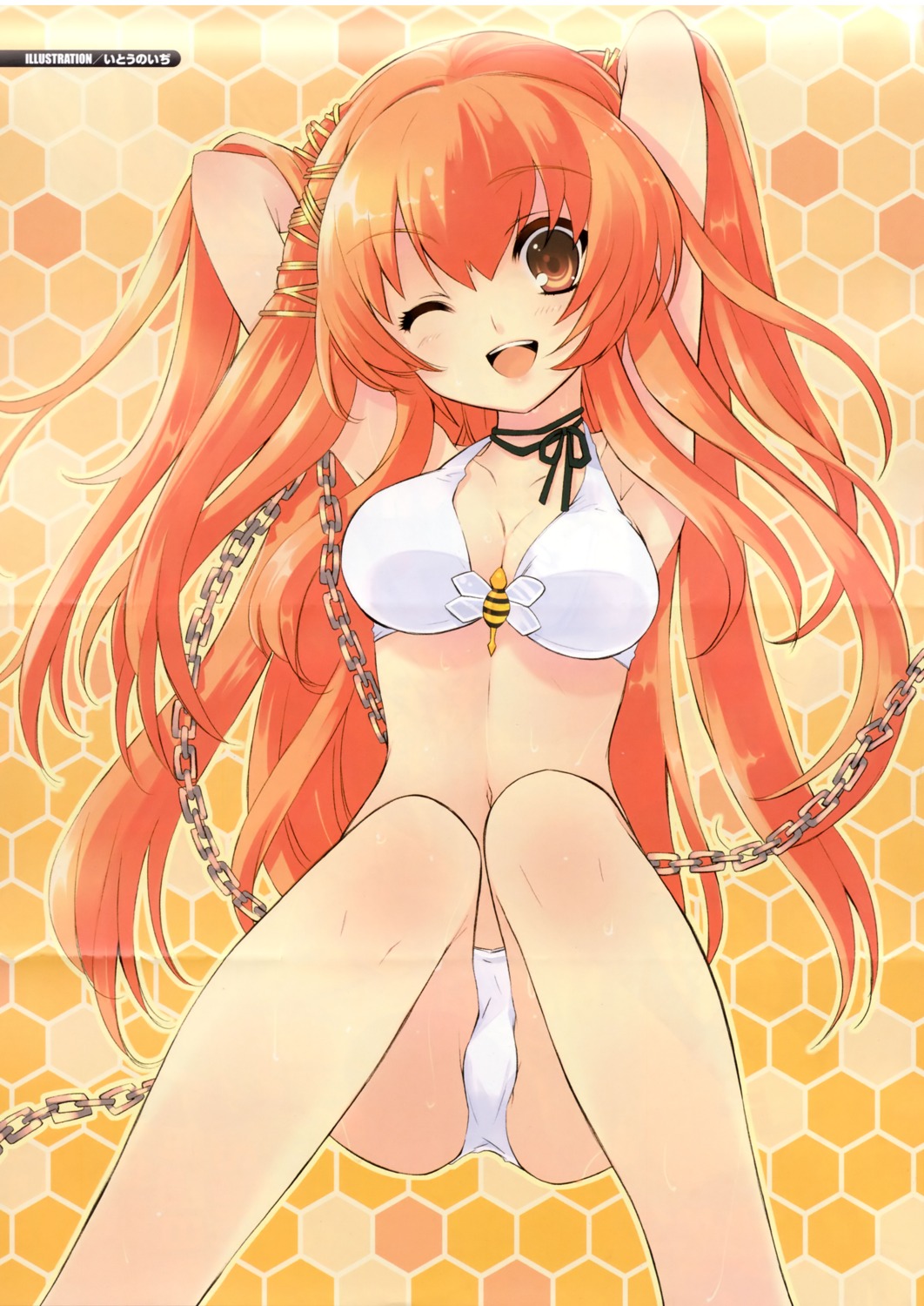 bee-be-beat_it!, bikini, binding_discoloration, bleed_through, cleavage, crease, fixme, hachie, ito_noizi, swimsuits