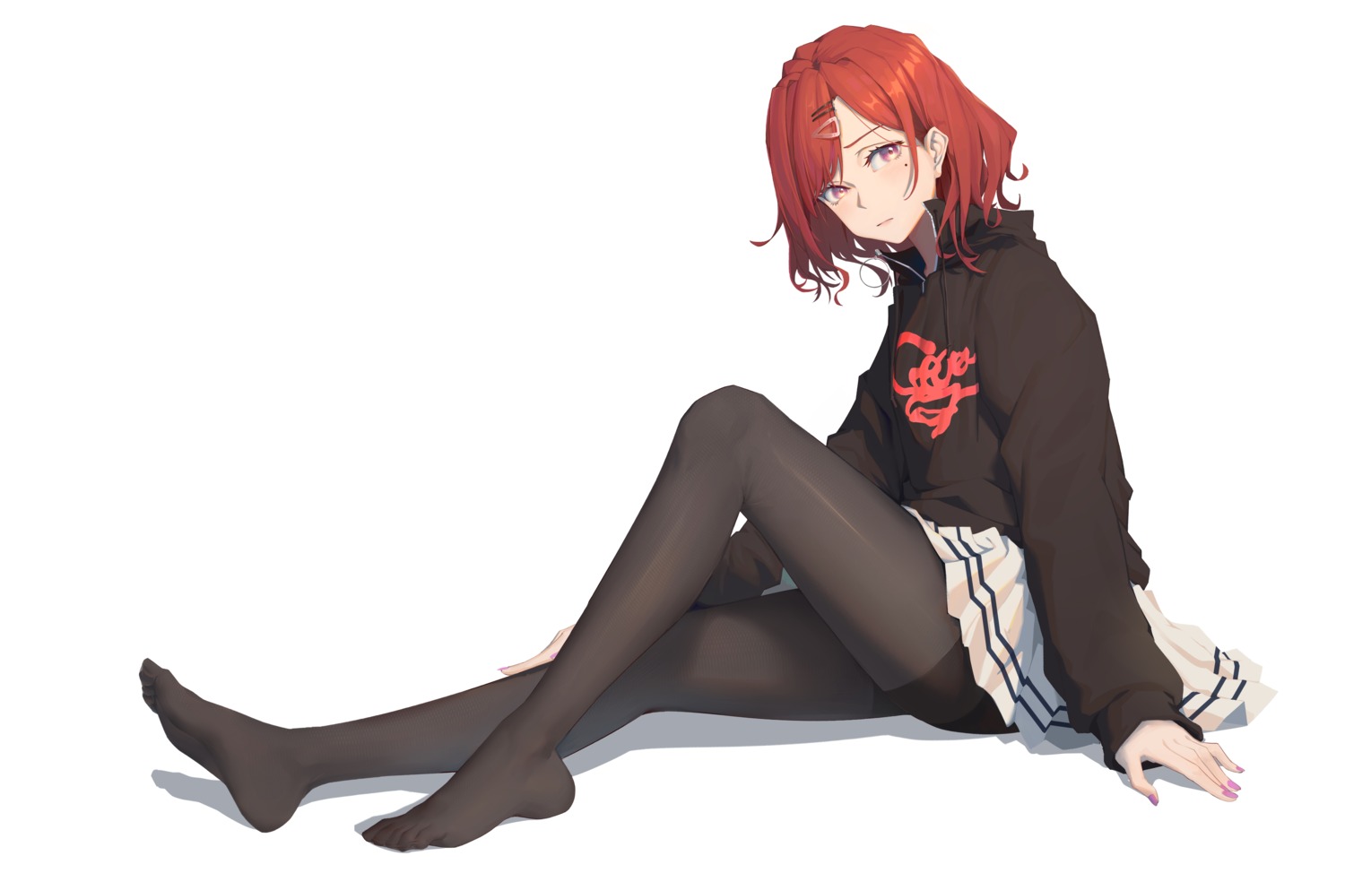 alisi, feet, higuchi_madoka, pantyhose, seifuku, skirt_lift, the_idolm@ster, the_idolm@ster_shiny_colors