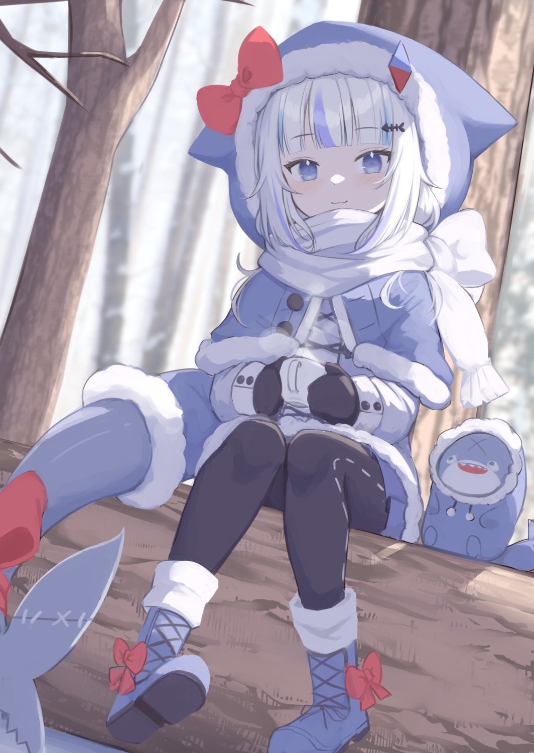 gawr_gura, hololive, hololive_english, klaius, pantyhose, skirt_lift, tail
