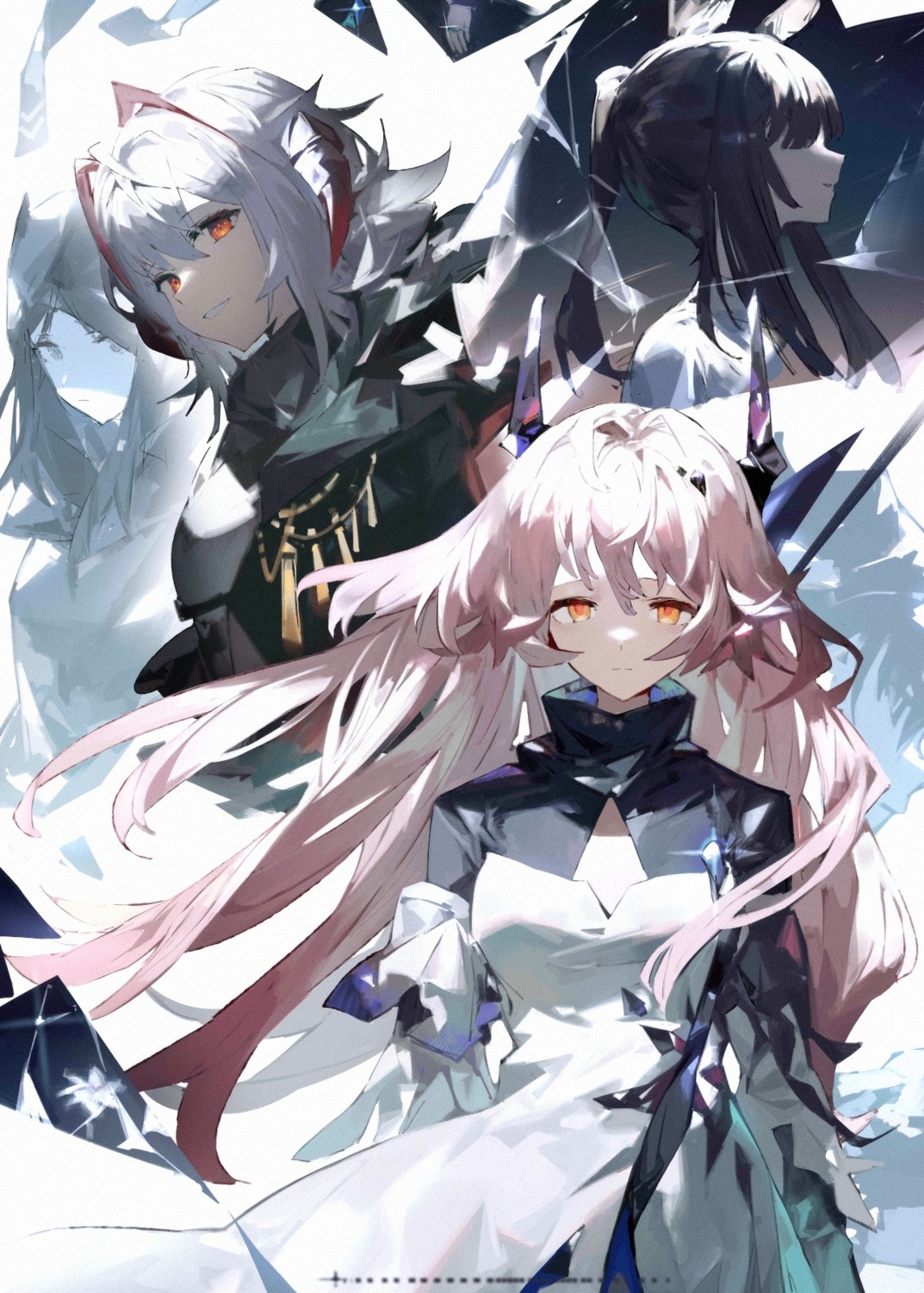 amiya_(arknights), animal_ears, arknights, horns, tagme, theresa_(arknights), w_(arknights)