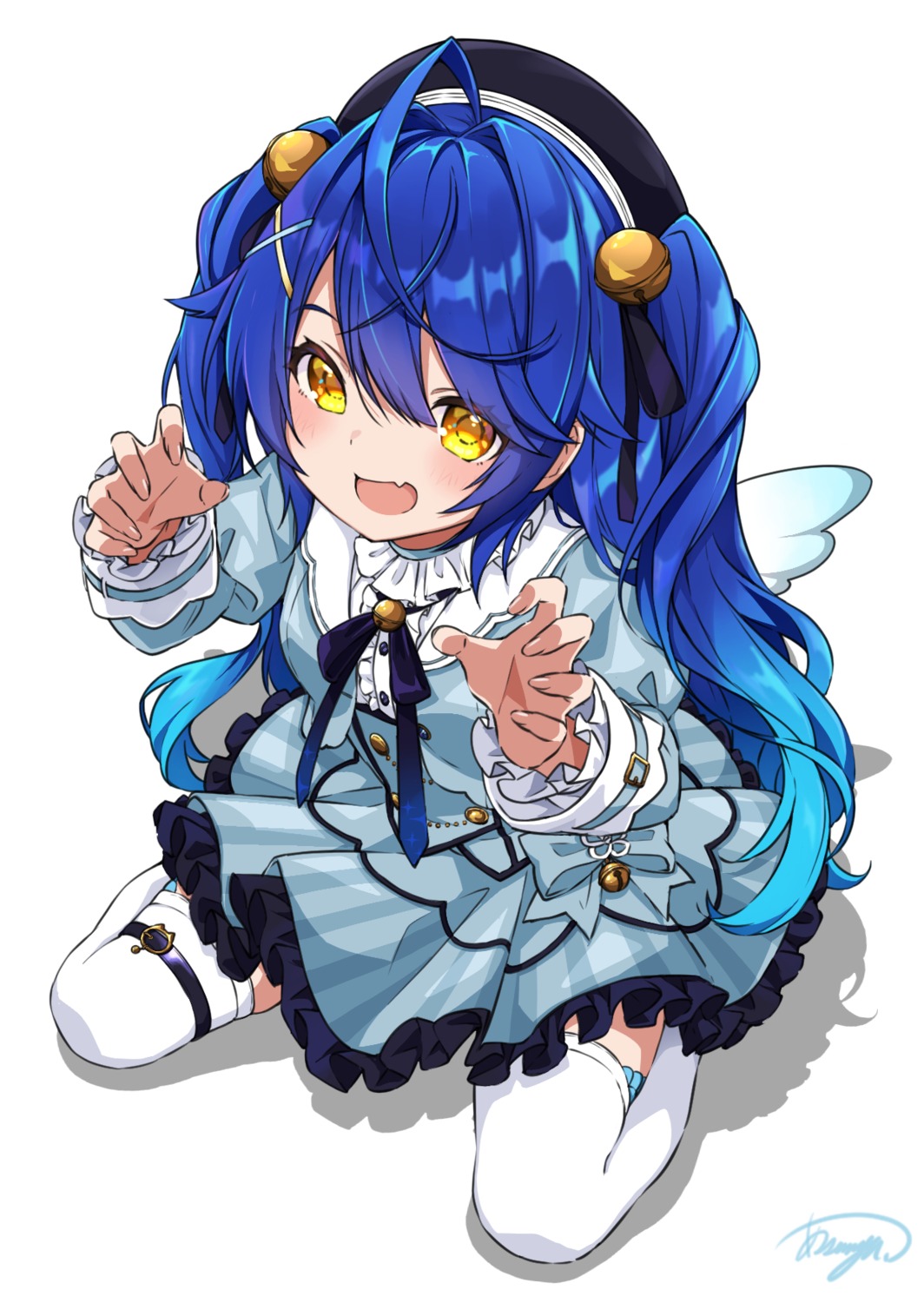 amamiya_kokoro, asanaya, garter, nijisanji, skirt_lift, thighhighs, wings