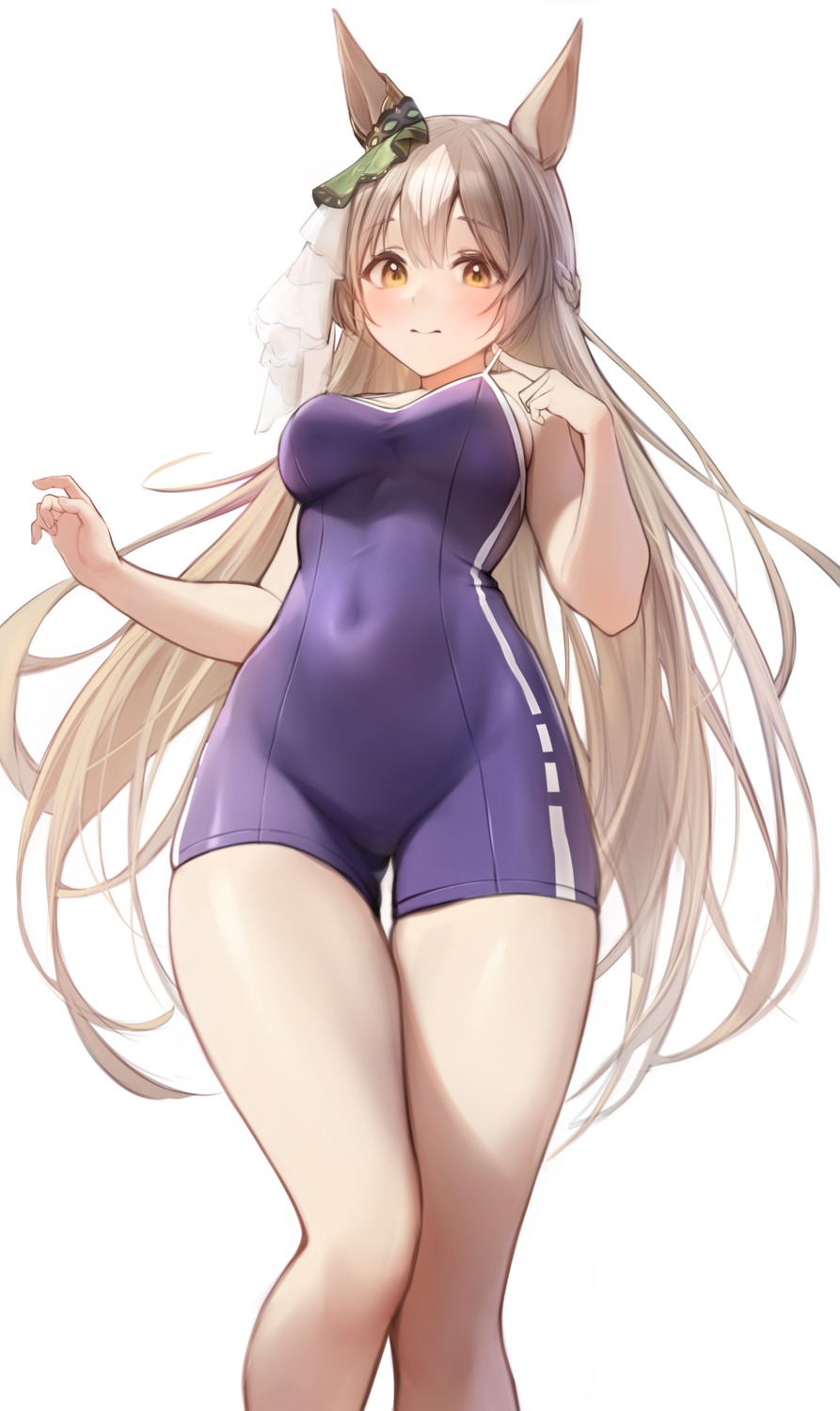 animal_ears, satono_diamond_(umamusume), school_swimsuit, swimsuits, uma_musume_pretty_derby, zhenli-mari