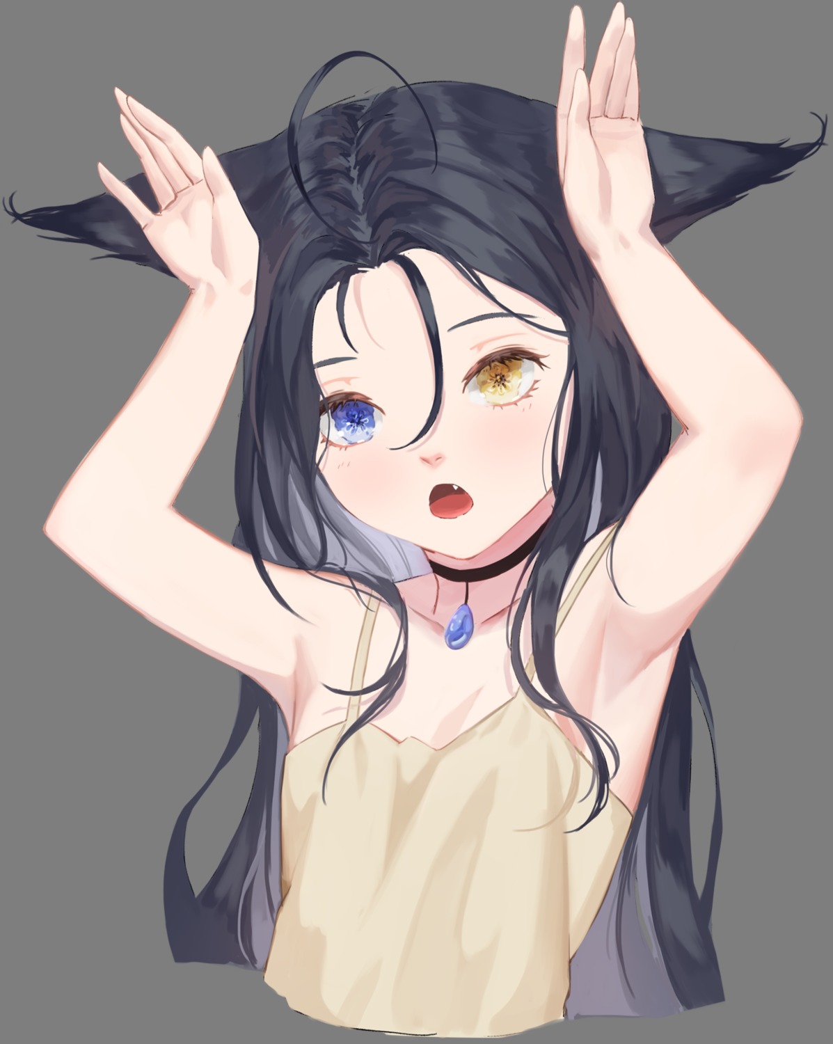 animal_ears, bbul_horn, heterochromia