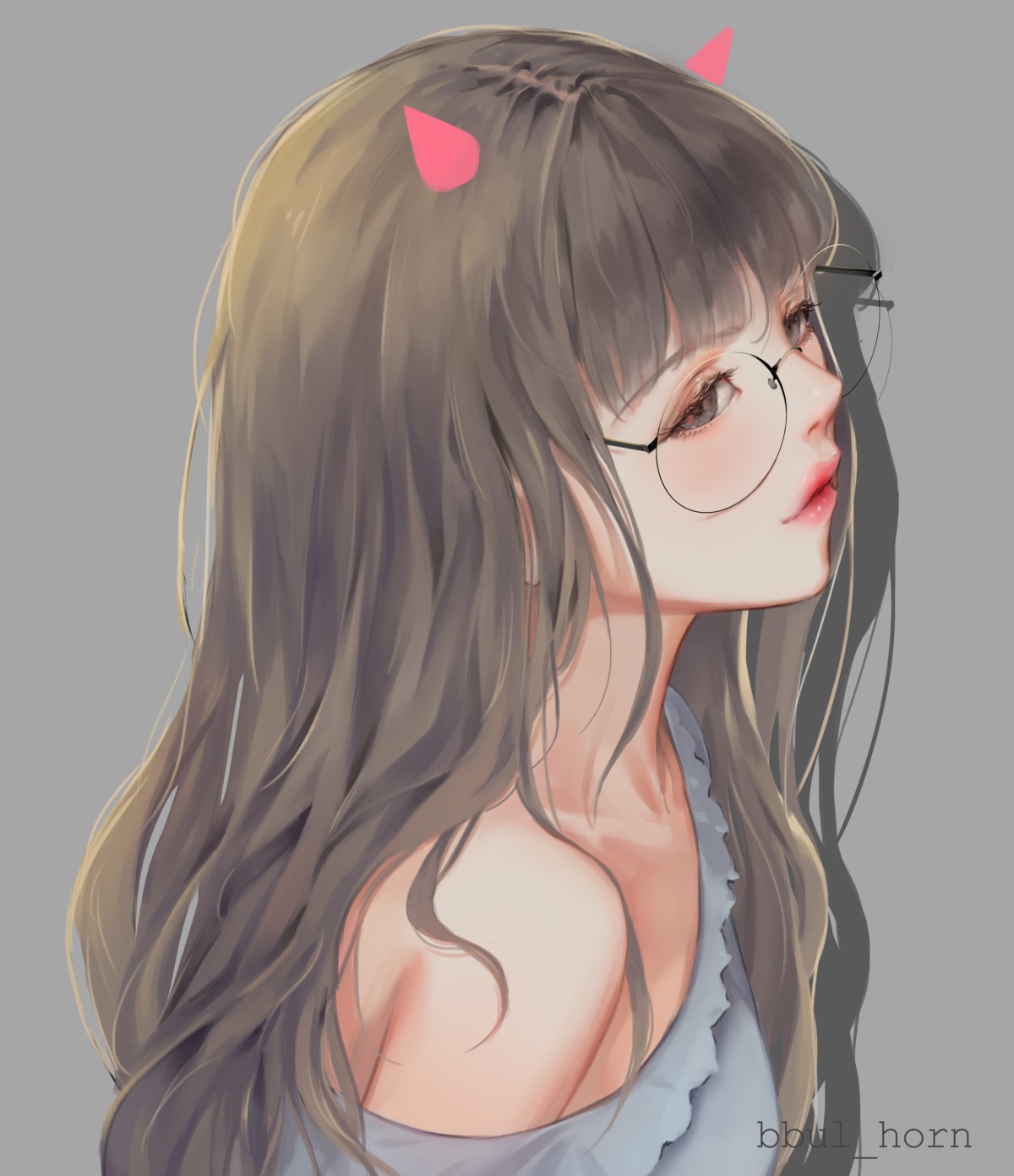 bbul_horn, horns, megane, no_bra