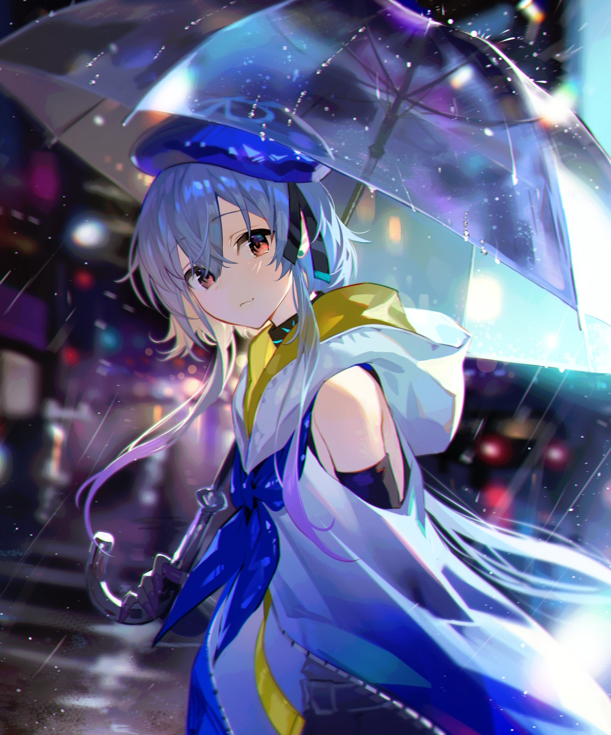 arknights, mizuki_(arknights), teffish, trap, umbrella
