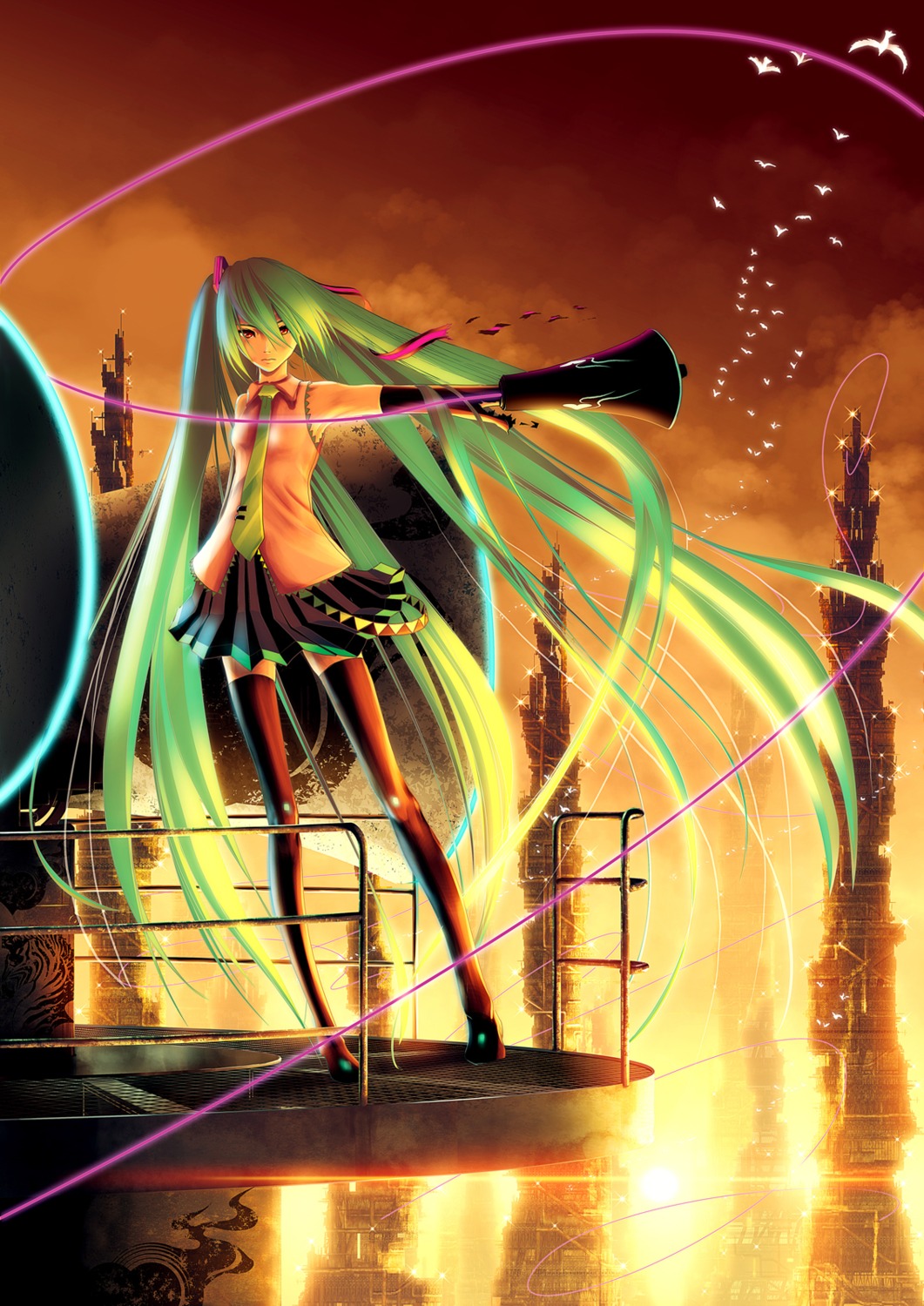 hatsune_miku, koi_wa_sensou_(vocaloid), makuu, thighhighs, vocaloid