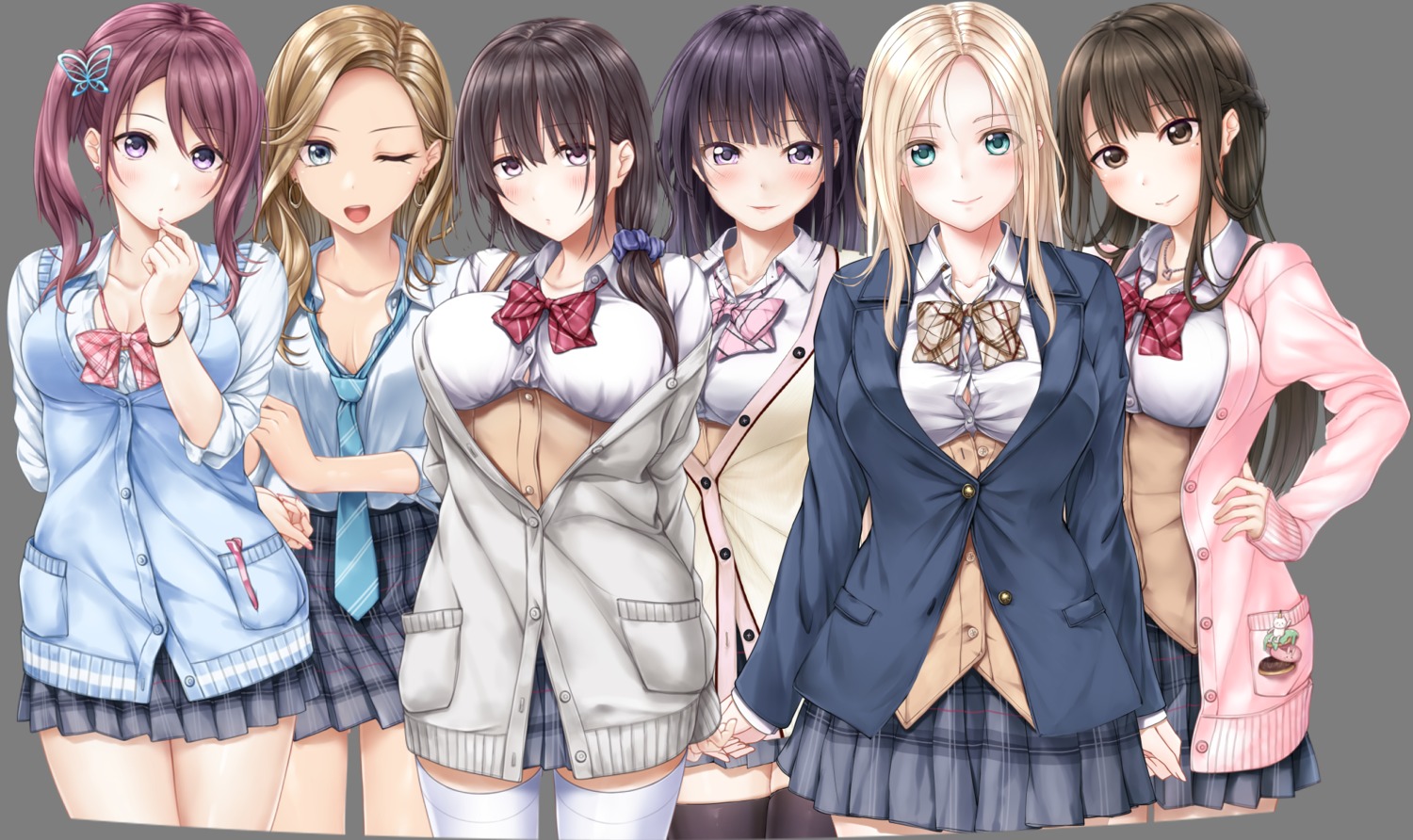 aikiss, aikiss_2, aikiss_3, cleavage, open_shirt, seifuku, sweater, tagme