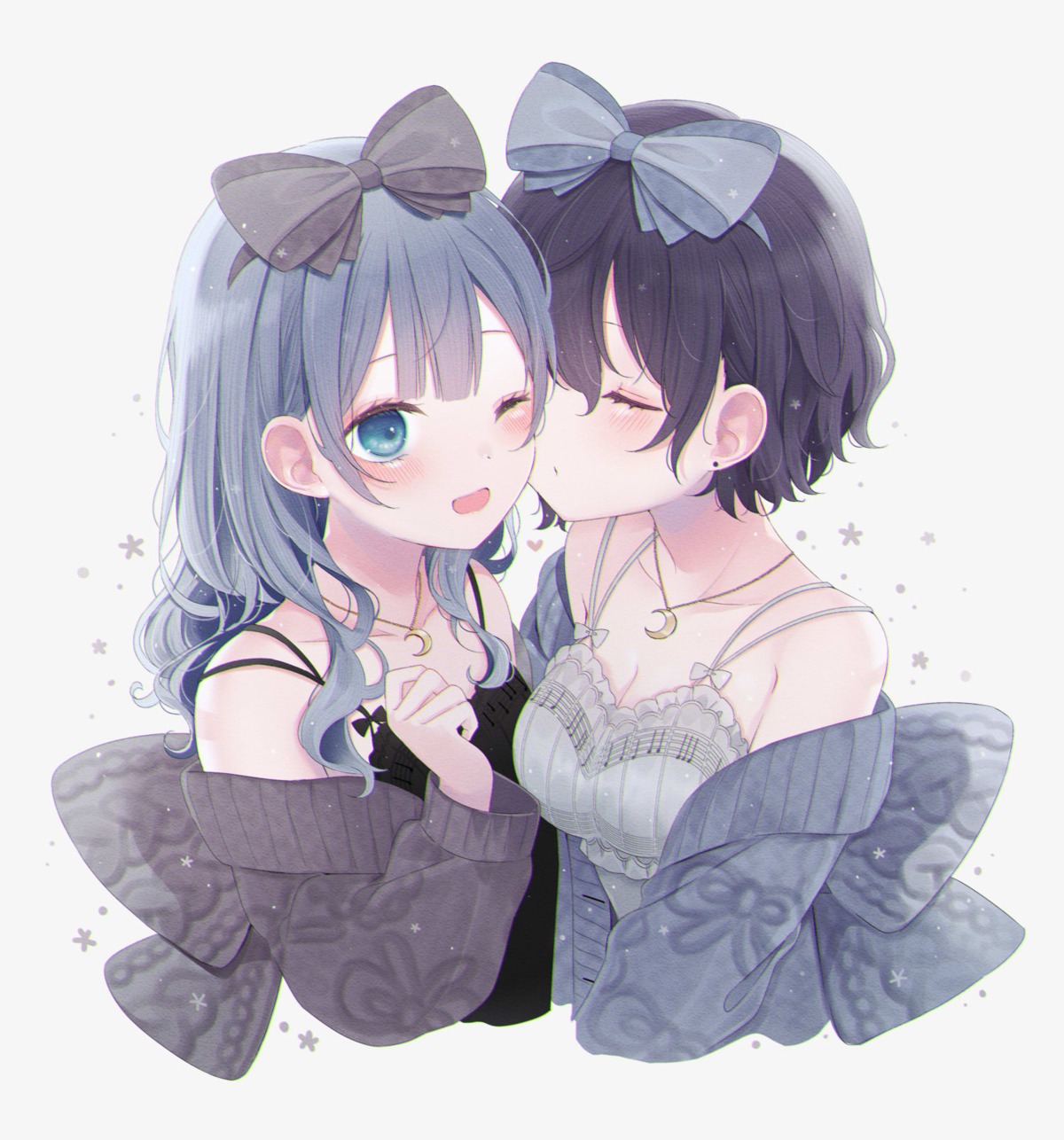 asahina_mafuyu, cleavage, project_sekai, sionoe, sweater, yoisaki_kanade, yuri