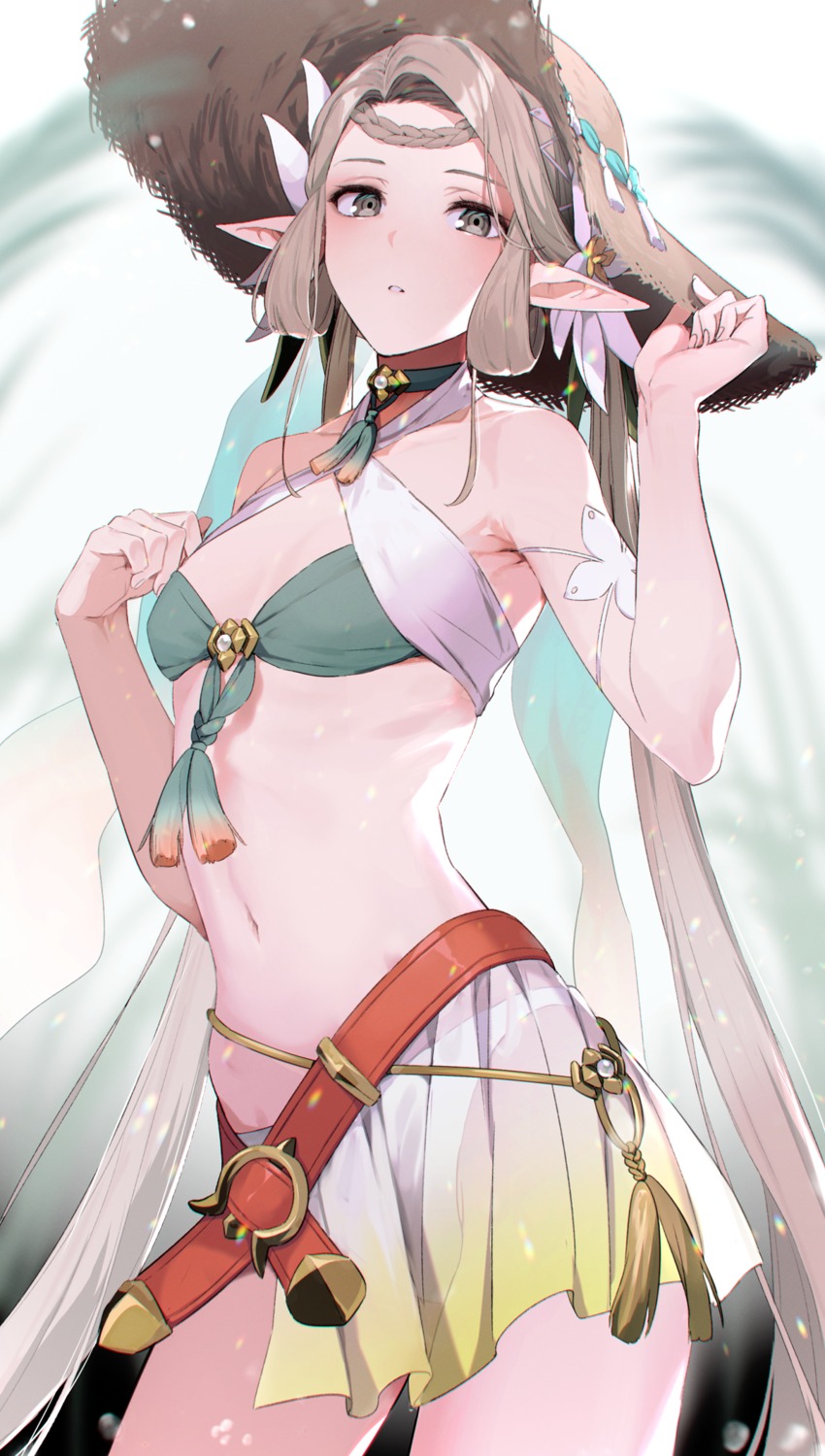 bra, epic7, iseria_(epic7), pantsu, pointy_ears, see_through, wakahiko