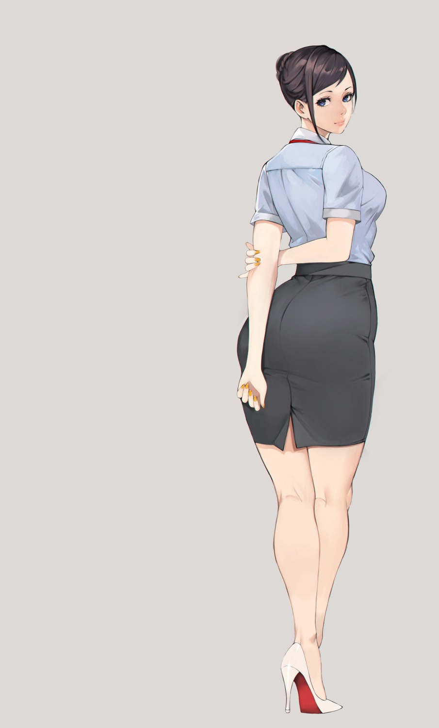 ass, bobobong, dress_shirt, heels