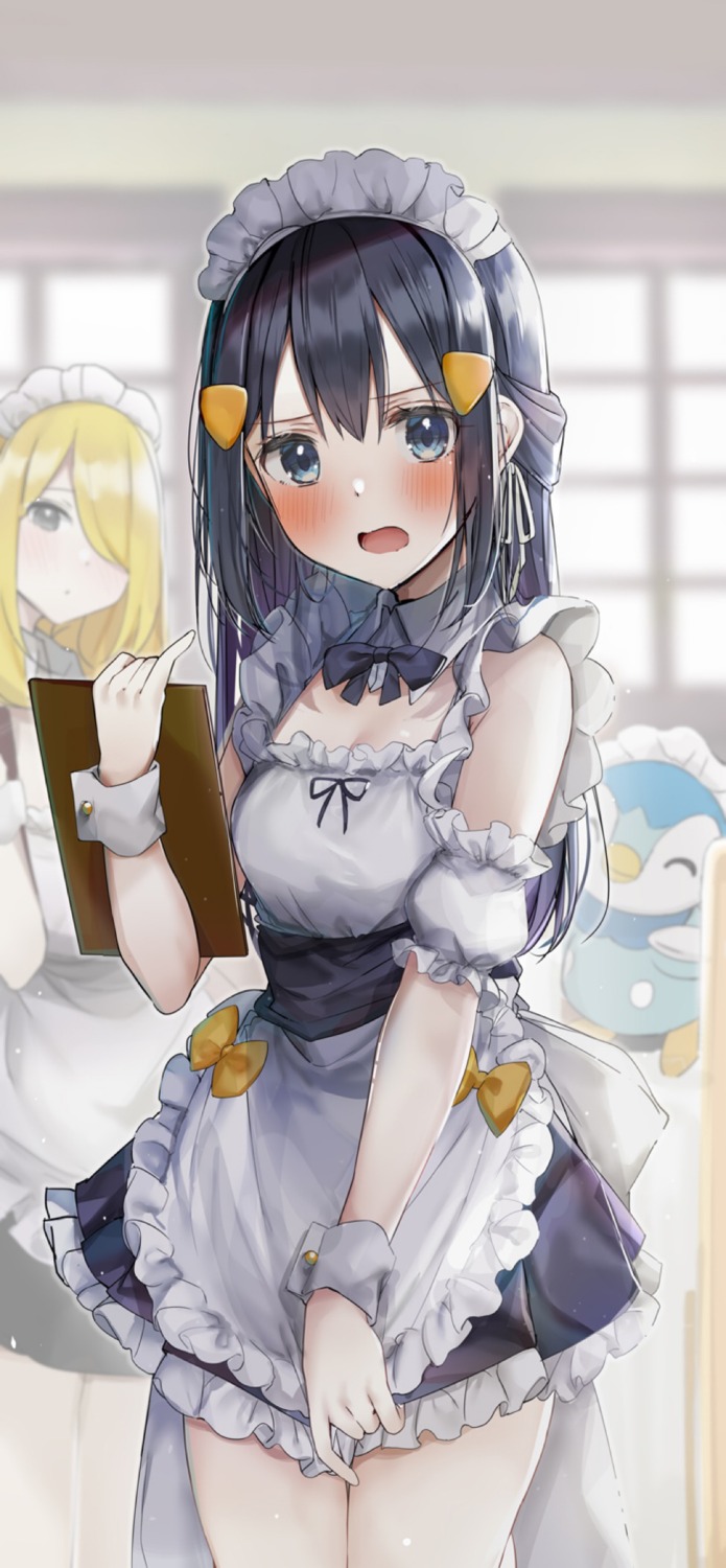 cleavage, hikari_(pokemon), maid, pokemon, pokemon_bdsp, pokemon_dppt, rouka, shirona_(pokemon)