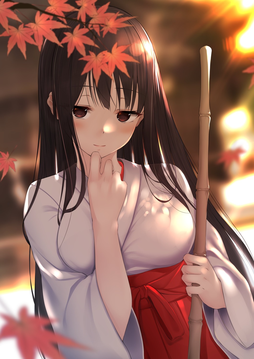 hazuki_gyokuto, miko