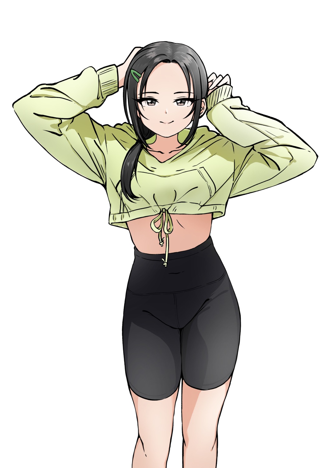 bike_shorts, rookie_trainer, shirt_lift, the_idolm@ster, the_idolm@ster_cinderella_girls, ushimochi