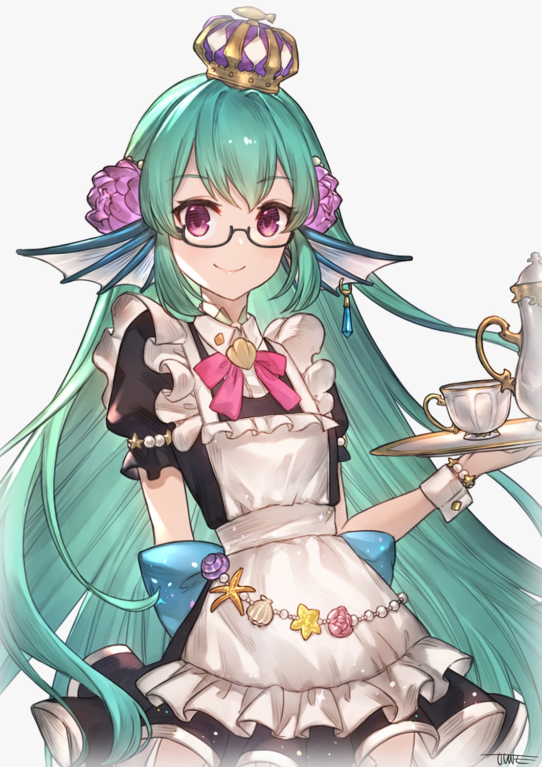 jun_wei, maid, megane, nijisanji, nijisanji_en, ryuuguu_finana