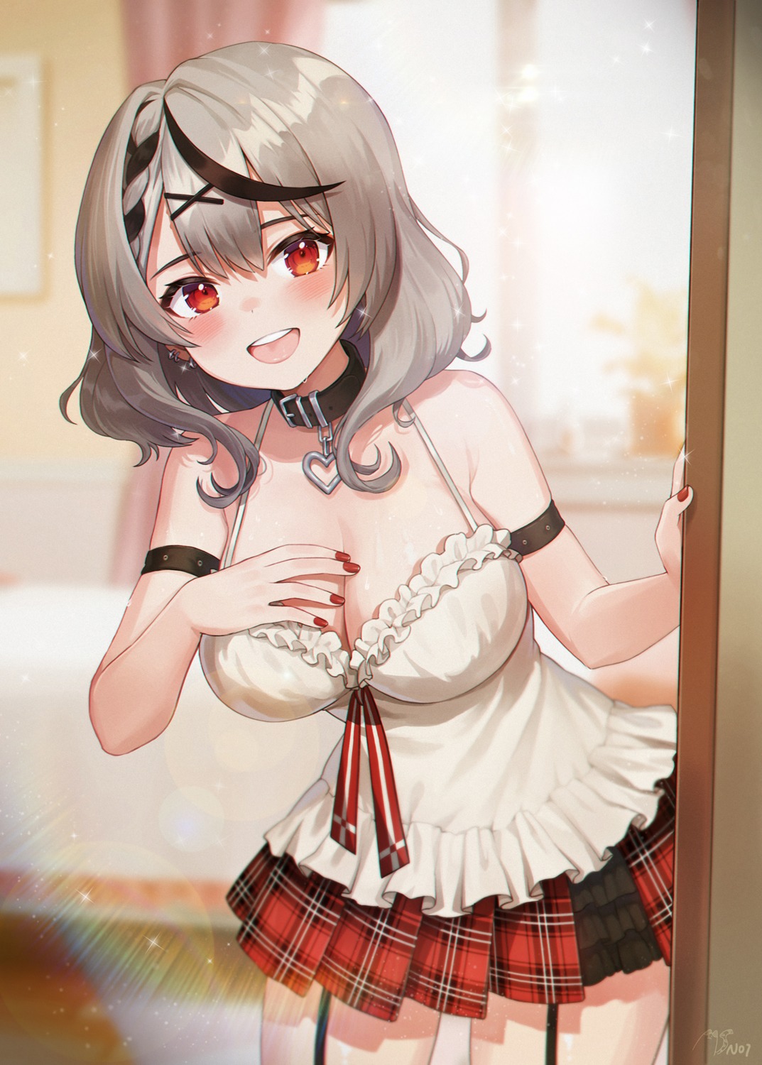 cleavage, hololive, no_bra, noixen, sakamata_chloe