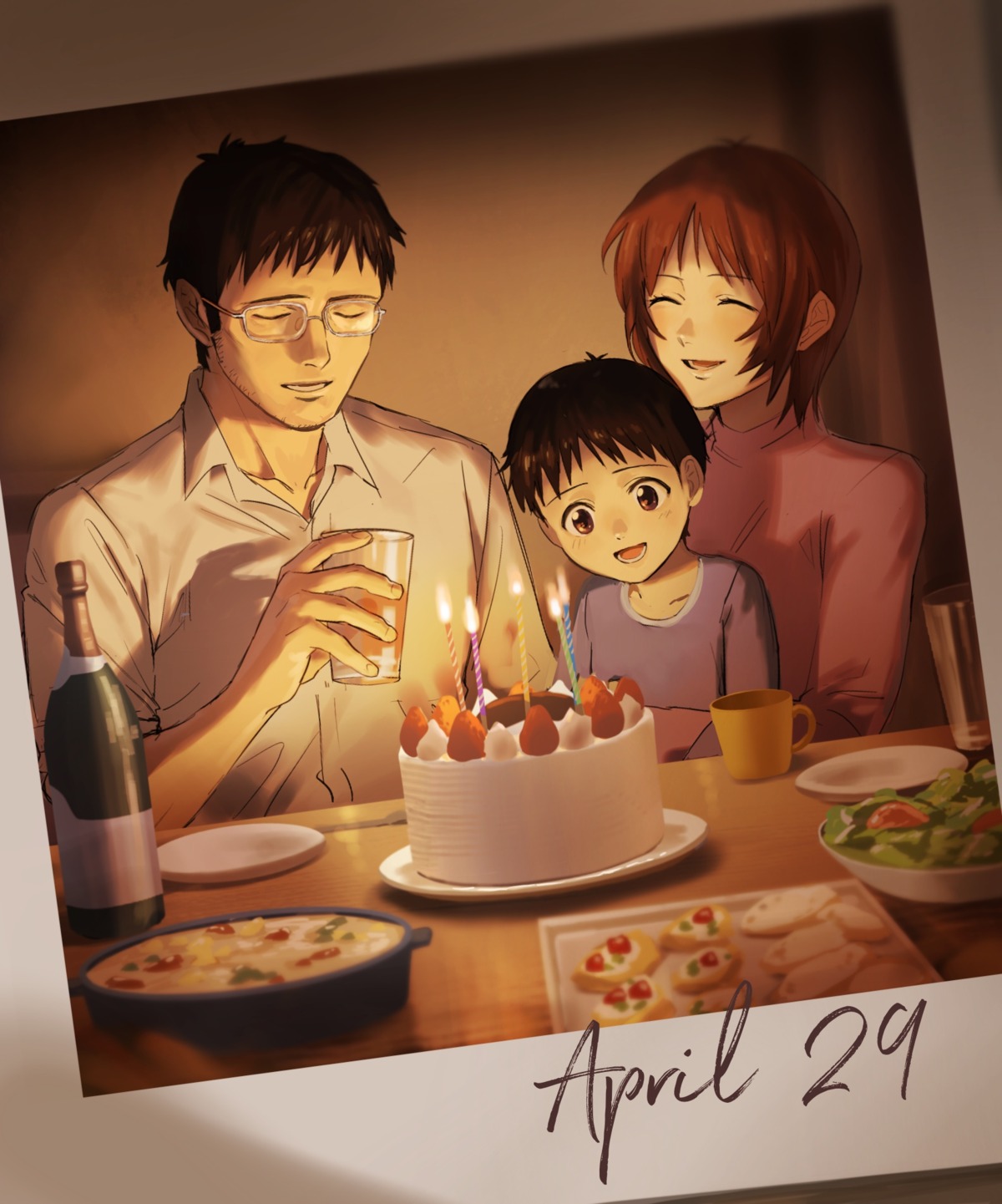 ikari_gendou, ikari_shinji, ikari_yui, megane, neon_genesis_evangelion, rott_ur