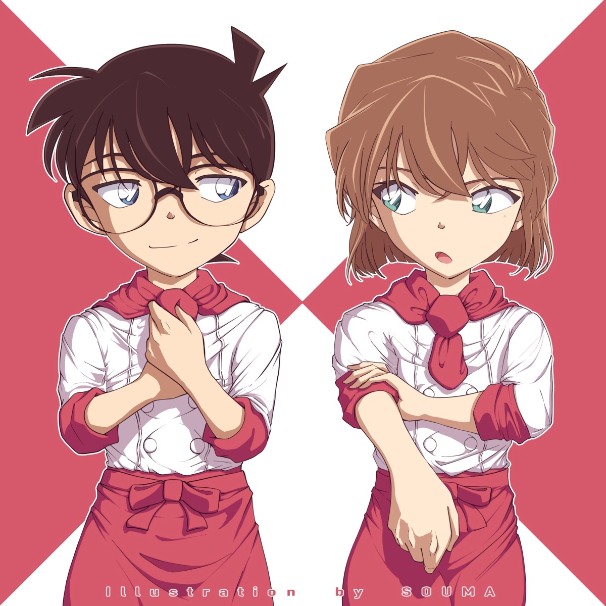 edogawa_conan, haibara_ai, megane, meitantei_conan, sooma4869, uniform