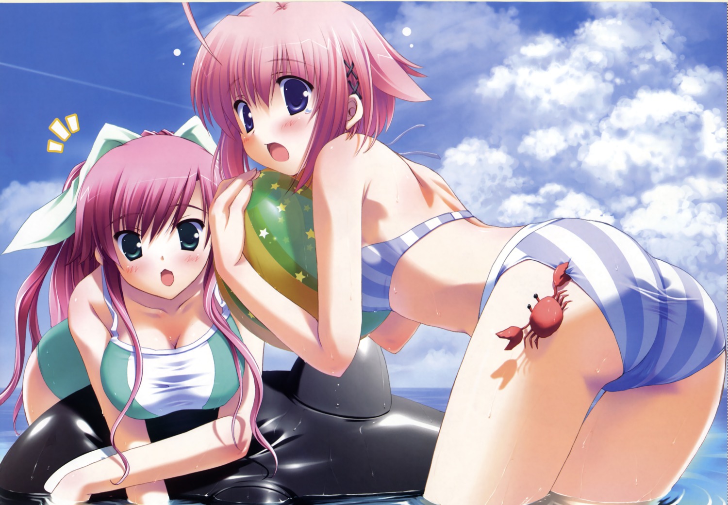 ass, bikini, fixed, futaba_hinata, hoshiful, ikegami_akane, swimsuits, takatsuka_mizuki