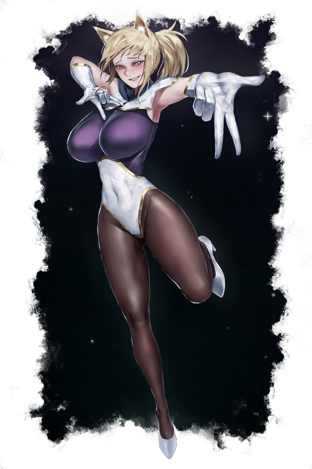 animal_ears, bluecup, dog_days, heels, kitsune, leotard, pantyhose, yukikaze_panettone